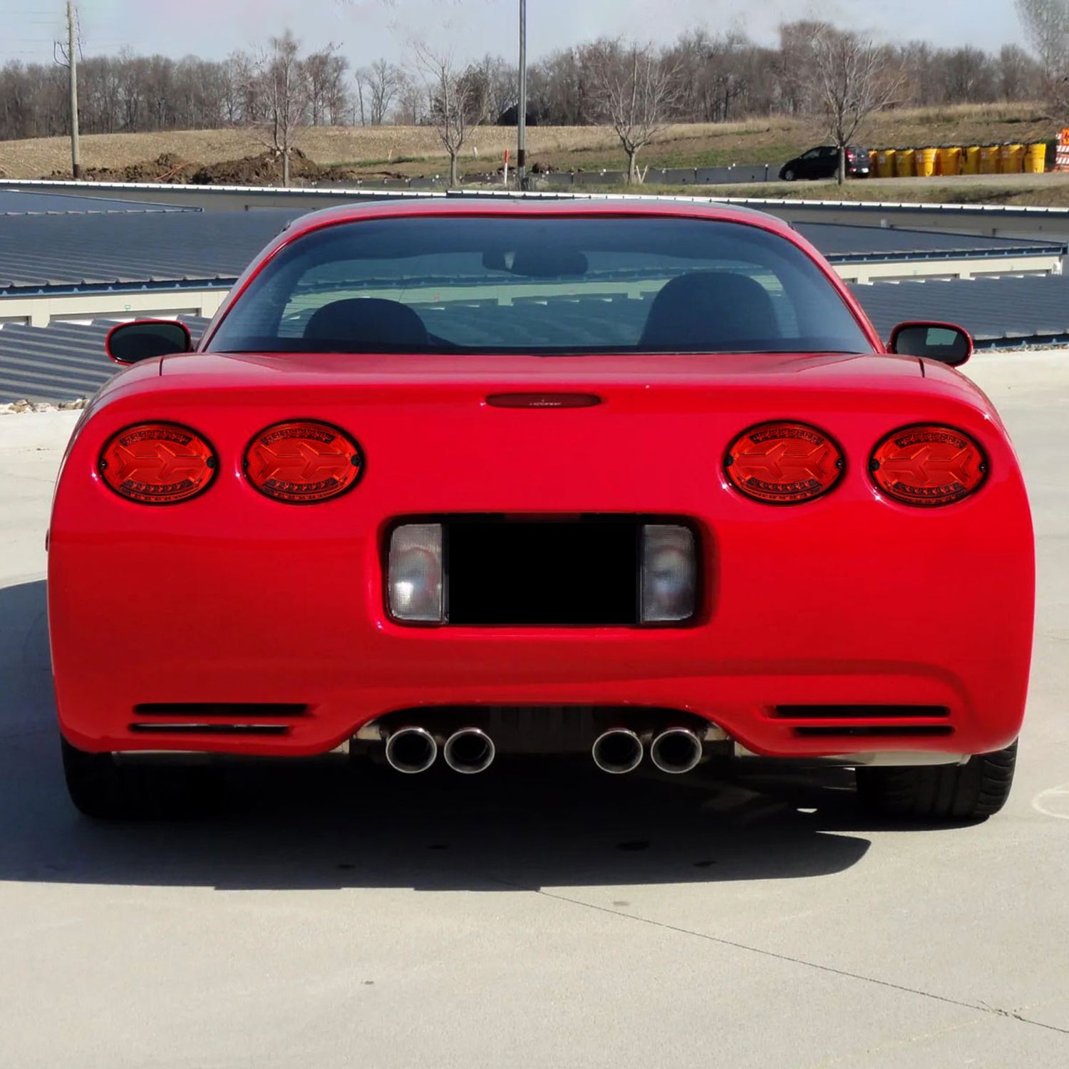 1997-2004 Chevy Corvette C5 4 PC LED Bar Tail Lights Chrome/Red Lens