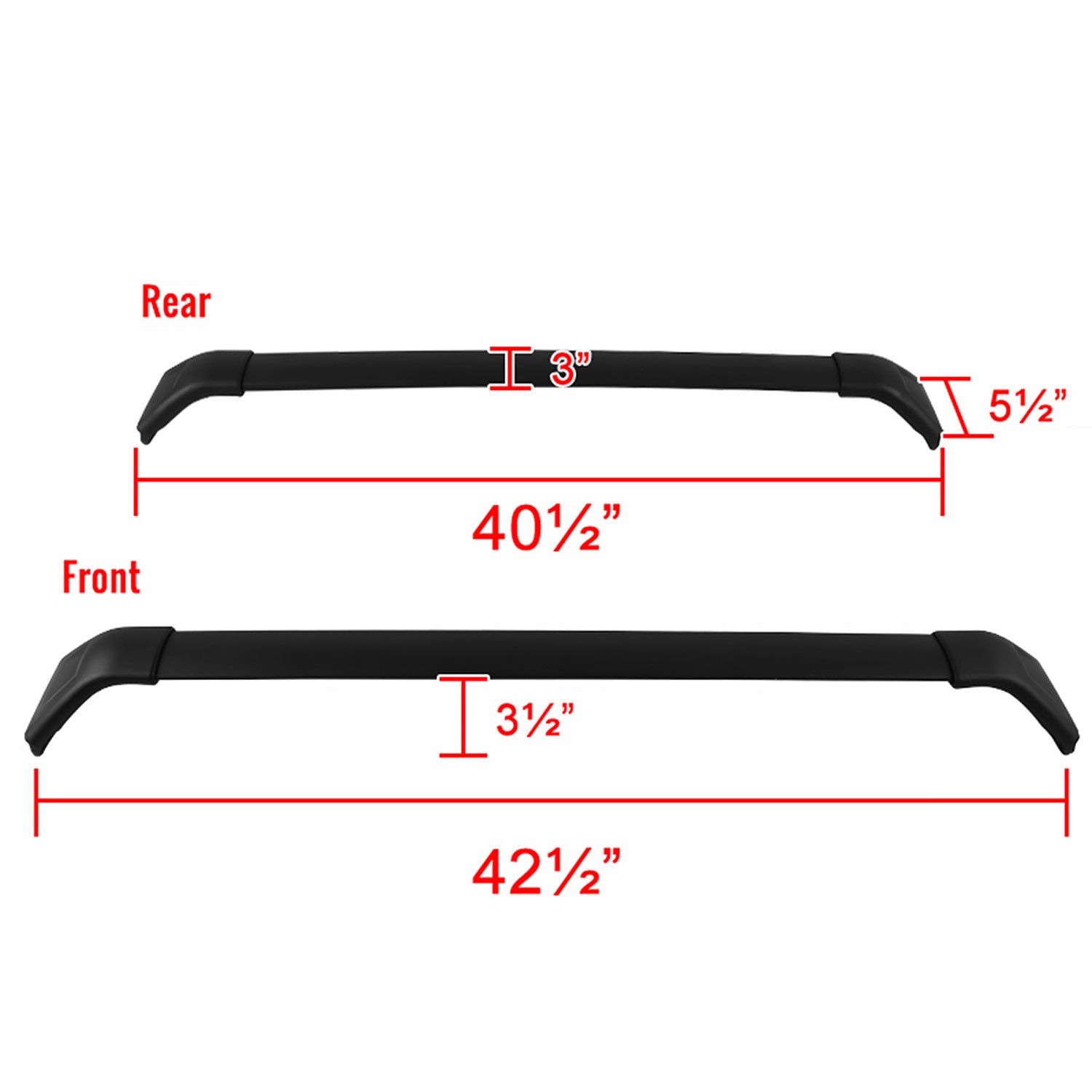 2017-2018 Mazda CX-5 Black Powder Coated Aluminum Roof Rack Cross Bars