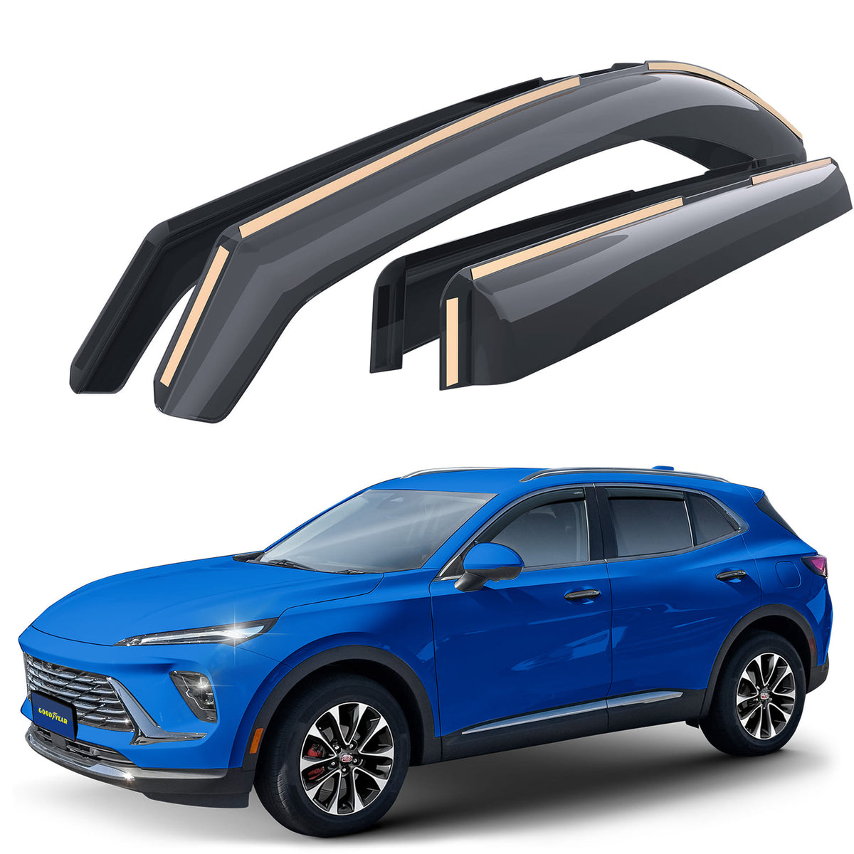 Goodyear Wind Deflectors for Buick Envision 2021-2026 In-channel Smoke 4Pcs