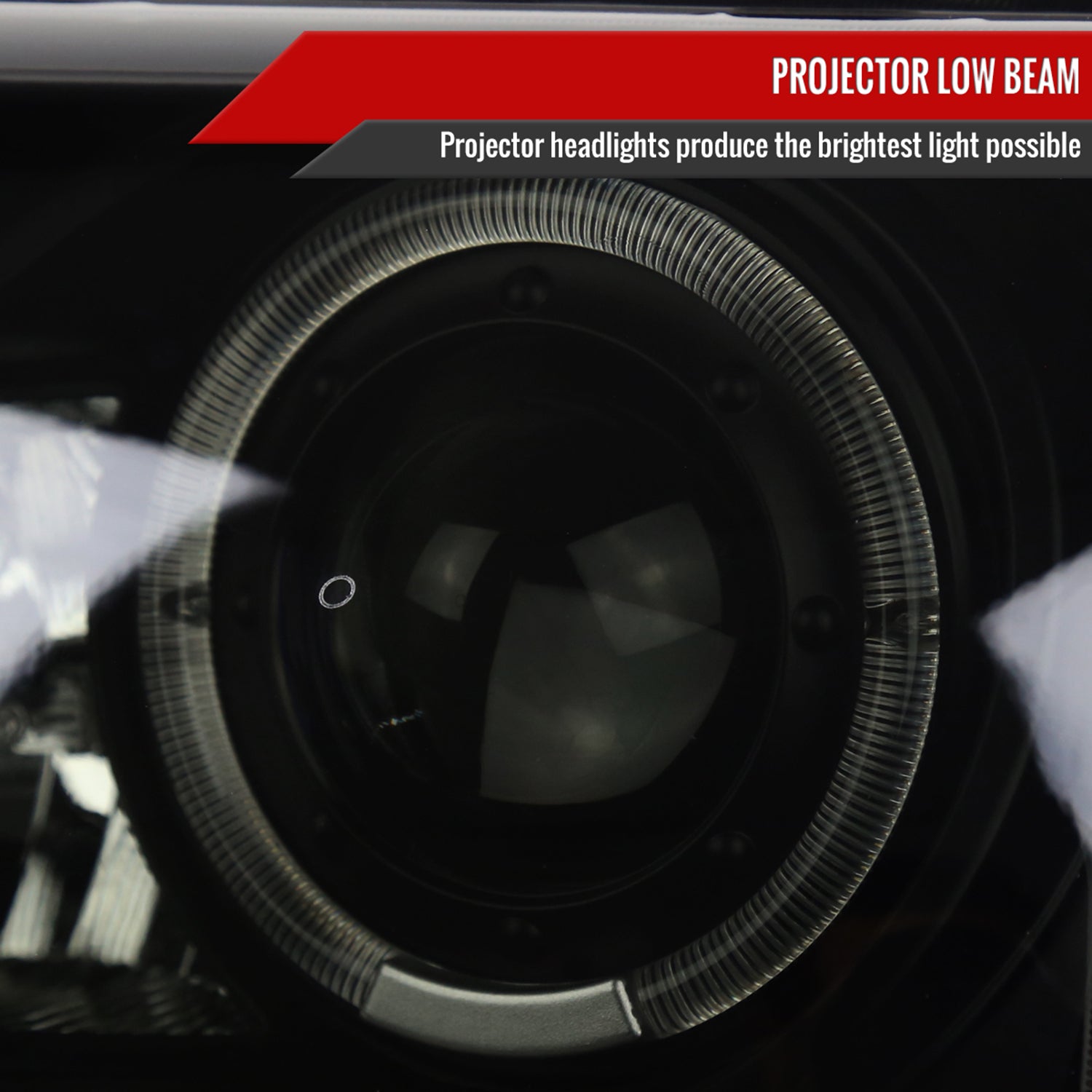 1998-2000 Ford Ranger Halo Projector Headlights Black Housing/Smoke Lens