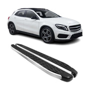 2015-2019 Mercedes GLA Class X156 Running Boards Side Steps Silver & Black
