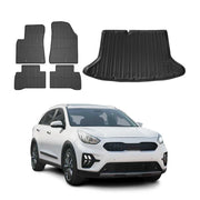 2017-2022 Kia Niro 1.gen Floor Mats & Cargo Liner Full Set All Weather Black