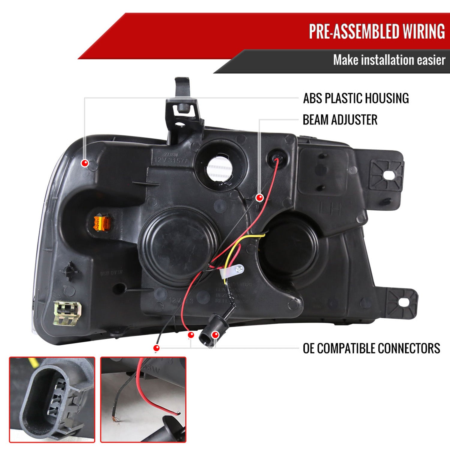 2004-2008 Ford F-150/ 2006-2008 Lincoln Mark LT Dual Halo Headlights LED Light