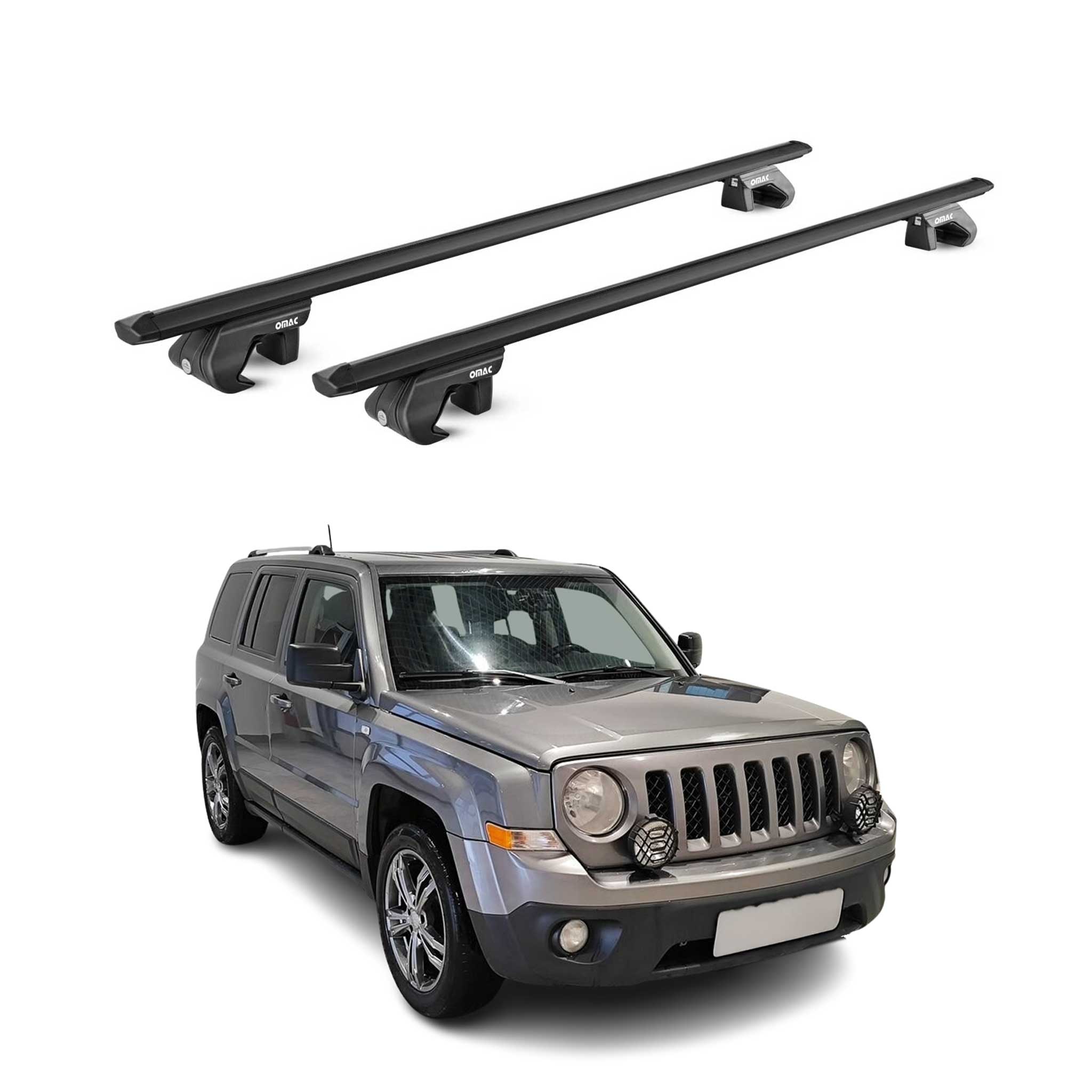 2007-2010 Jeep Patriot Roof Rack Cross Bars Black