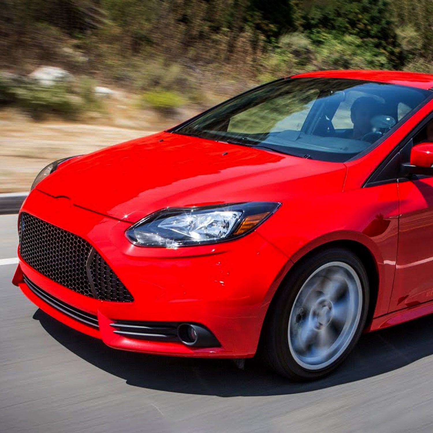 2012-2014 Ford Focus Factory Headlights w/Amber Reflectors Matt Black/Clear