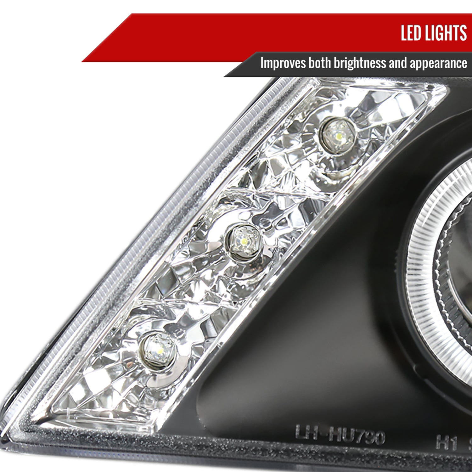 1995-1999 Nissan Sentra/200SX Dual Halo Projector Headlights Matt Black/Clear