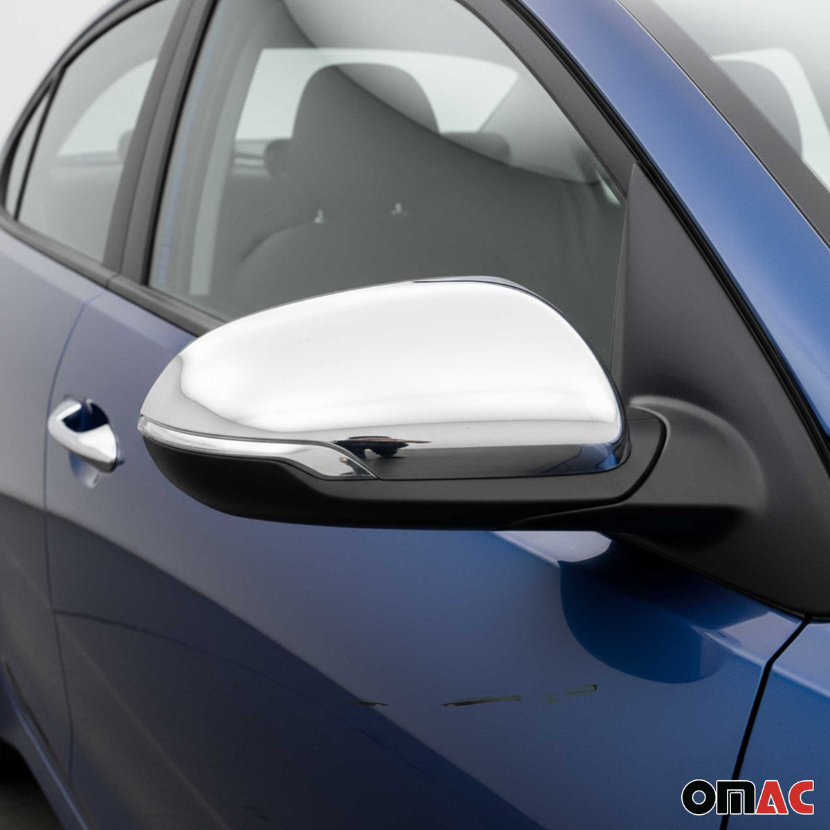 2018-2023 Kia Rio Side Mirror Cover Caps Stainless Steel Silver 2 Pcs