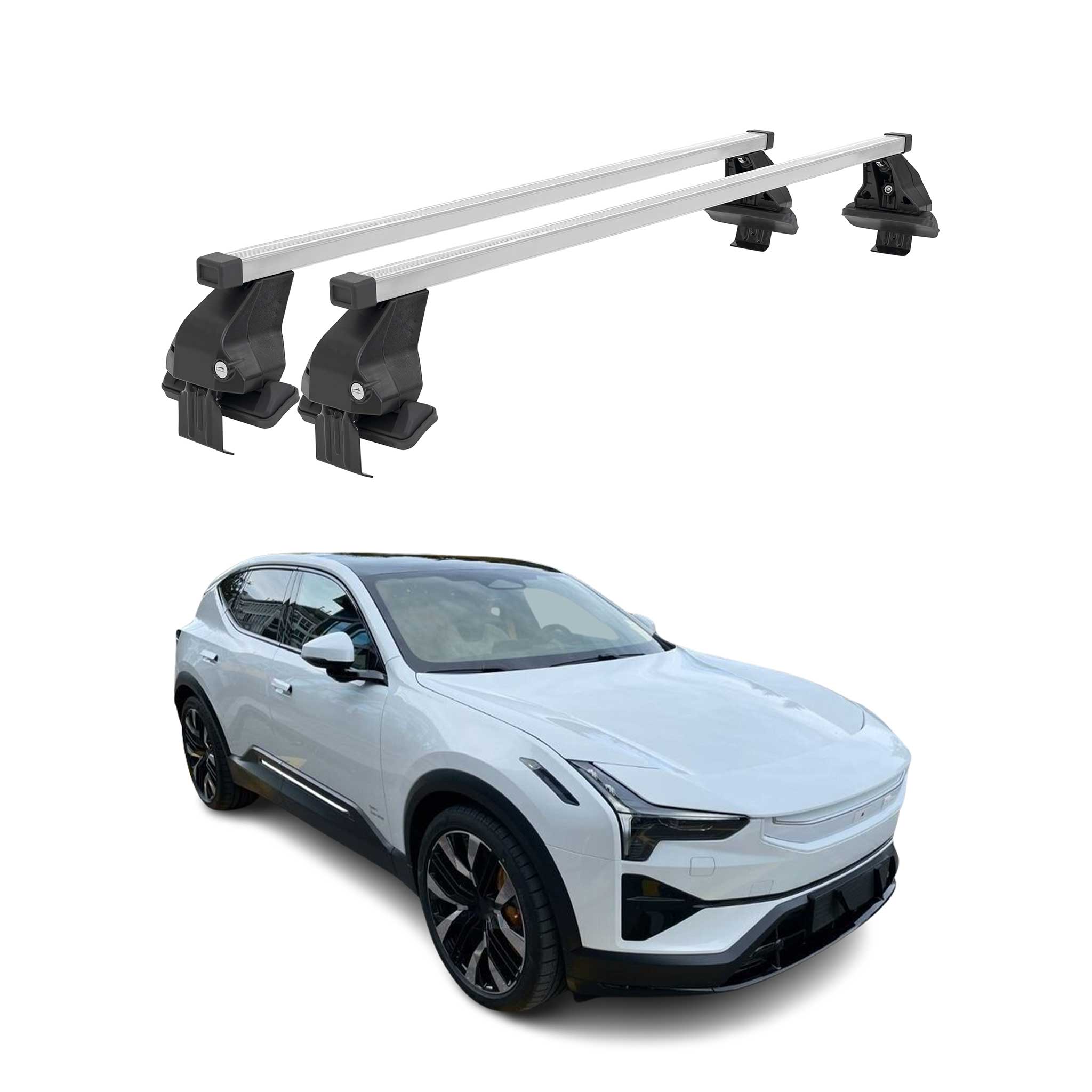 Top Roof Racks Cross Bars Luggage Carrier for Polestar 2 2020-2025 Steel Gray 2x