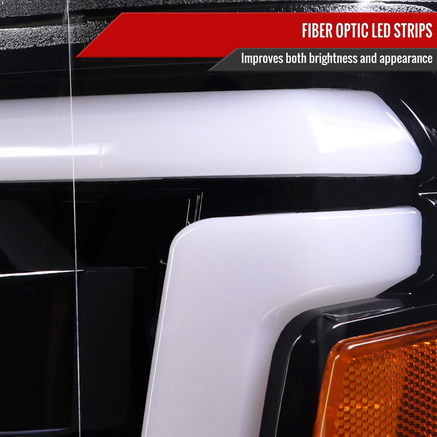 2015-2019 Chevy Silverado 2500HD/3500HD LED Signal Projector Headlights Black