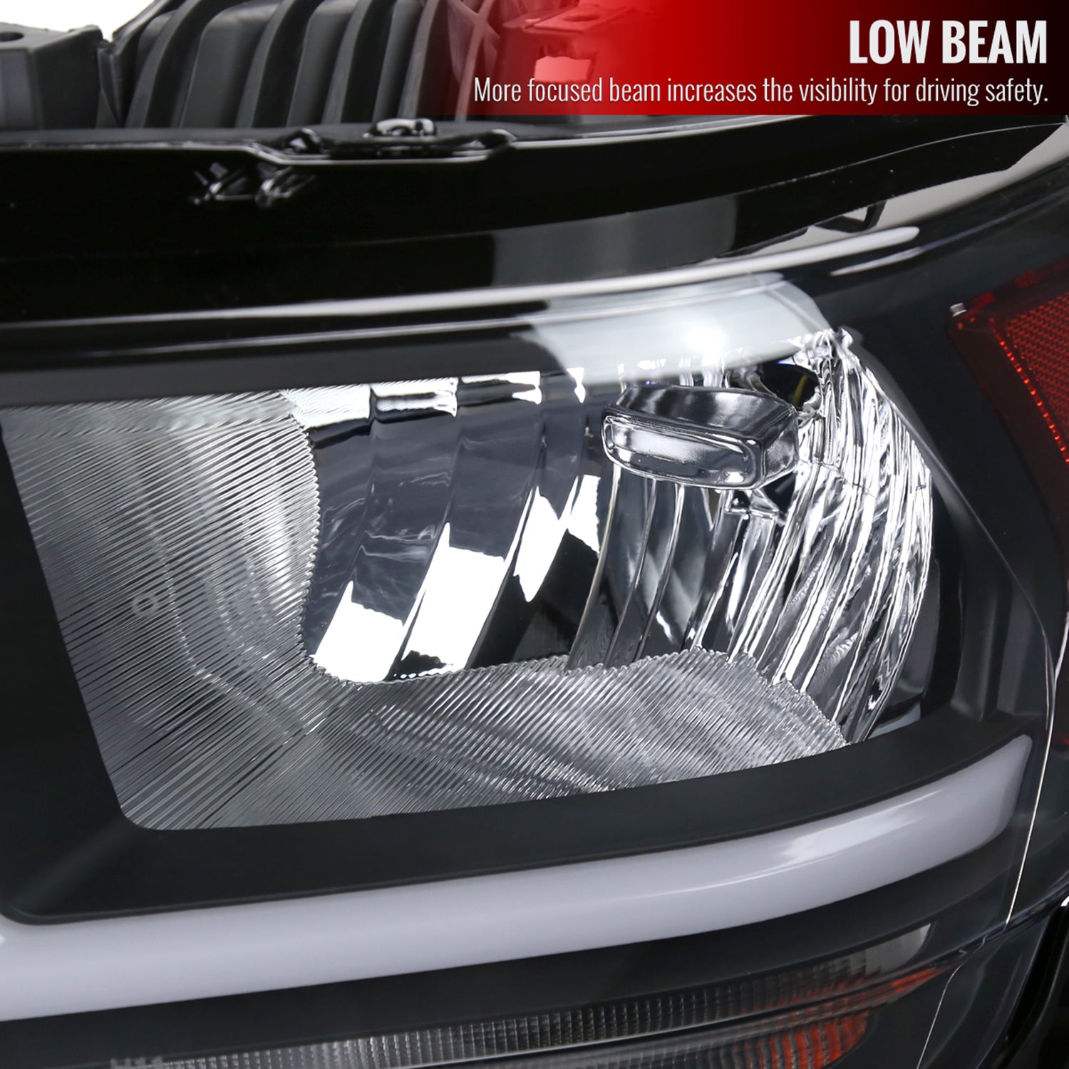 2019-2024 Dodge RAM 2500/3500/4500/5500 LED Bar Factory Headlights Matt Black