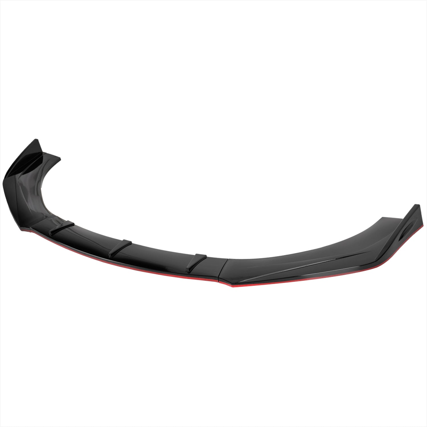 Universal Glossy Black/Red Trim Polypropylene 3Pcs Bumper Lip Spoiler Set