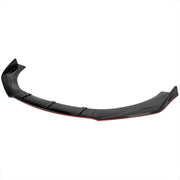 Universal Glossy Black/Red Trim Polypropylene 3Pcs Bumper Lip Spoiler Set