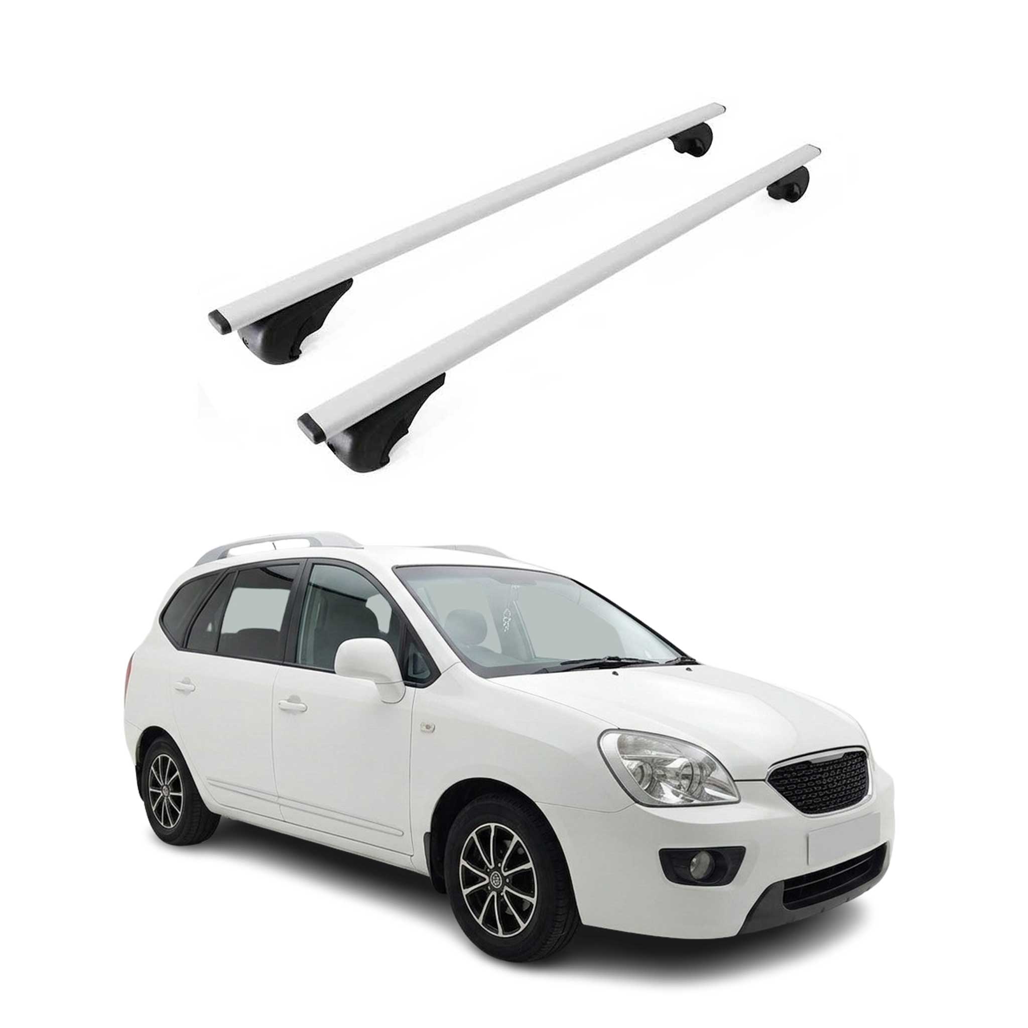 Roof Racks Cross Bars Luggage Carrier Durable for Kia Rondo 2007-2012 Gray 2Pcs