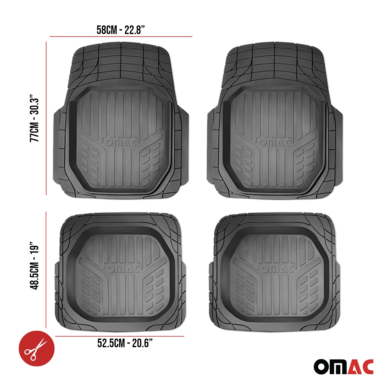 Toyota Sienna Heavy Duty Trim to fit Floor Mats Liner Black All Weather 4Pcs