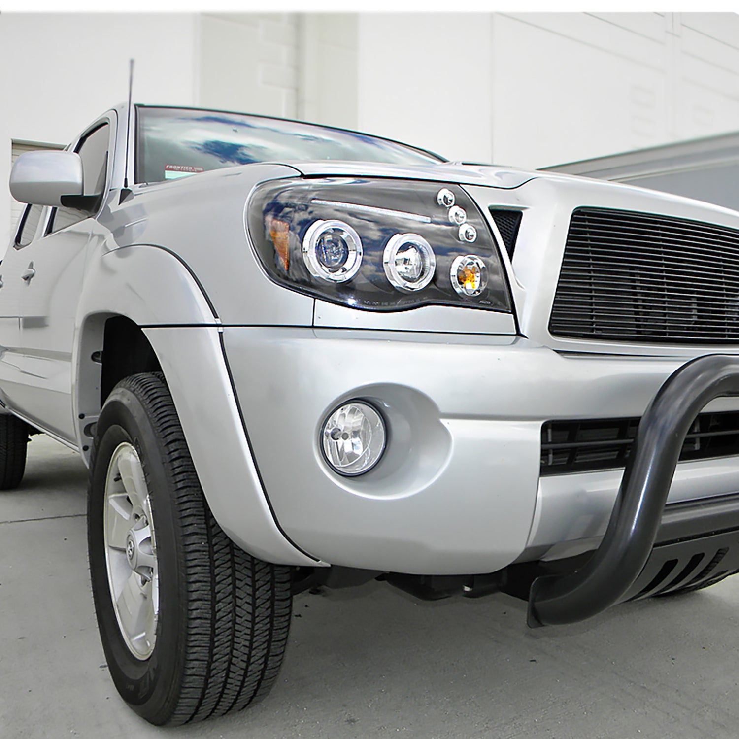 2005-2011 Toyota Tacoma Dual Halo Projector Headlights Matte Black/Clear Lens