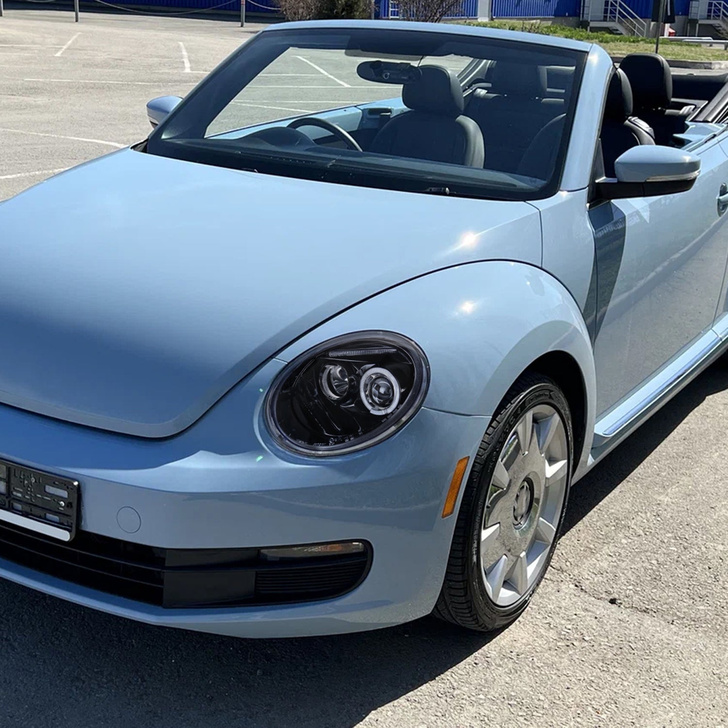 1998-2005 VW Beetle Halo Projector Headlights Glossy Black/Smoke Lens