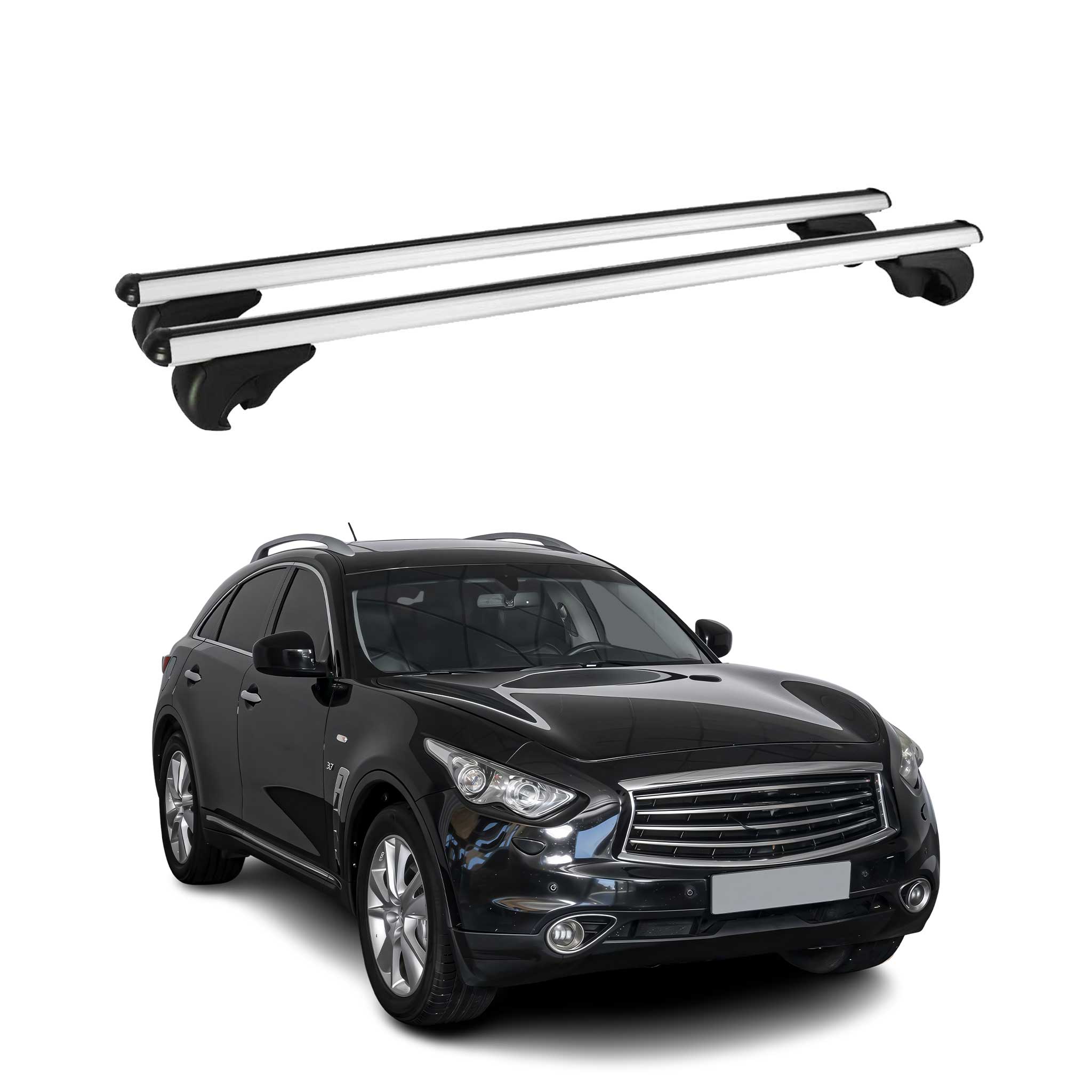 2014-2017 Infiniti QX70 Roof Rack Cross Bars Silver
