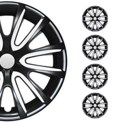 Bicolo Hub Caps Wheel Cover 14" Black & White Full Set 4 pcs.