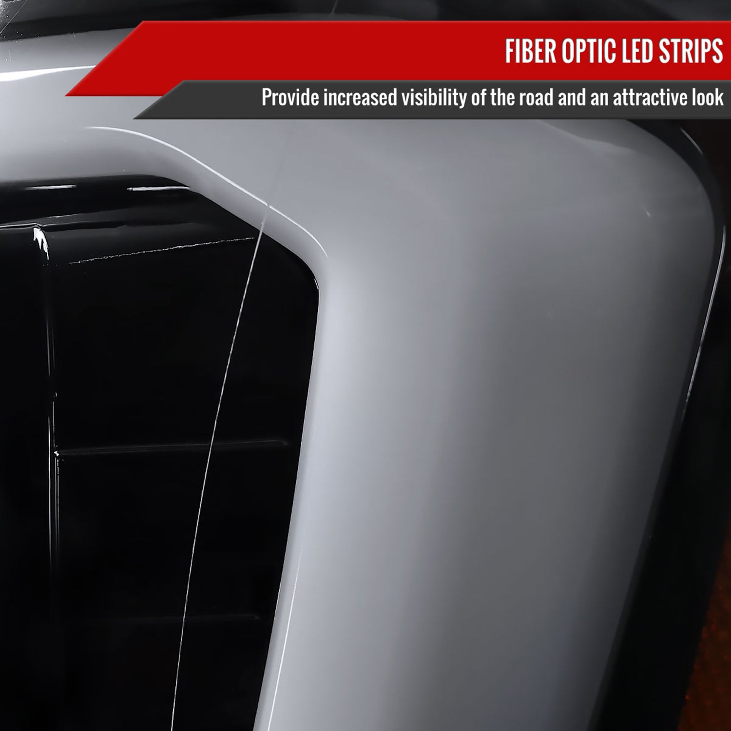 2007-2013 GMC Sierra 1500 2500HD 3500HD LED C-Bar Headlights Jet Black