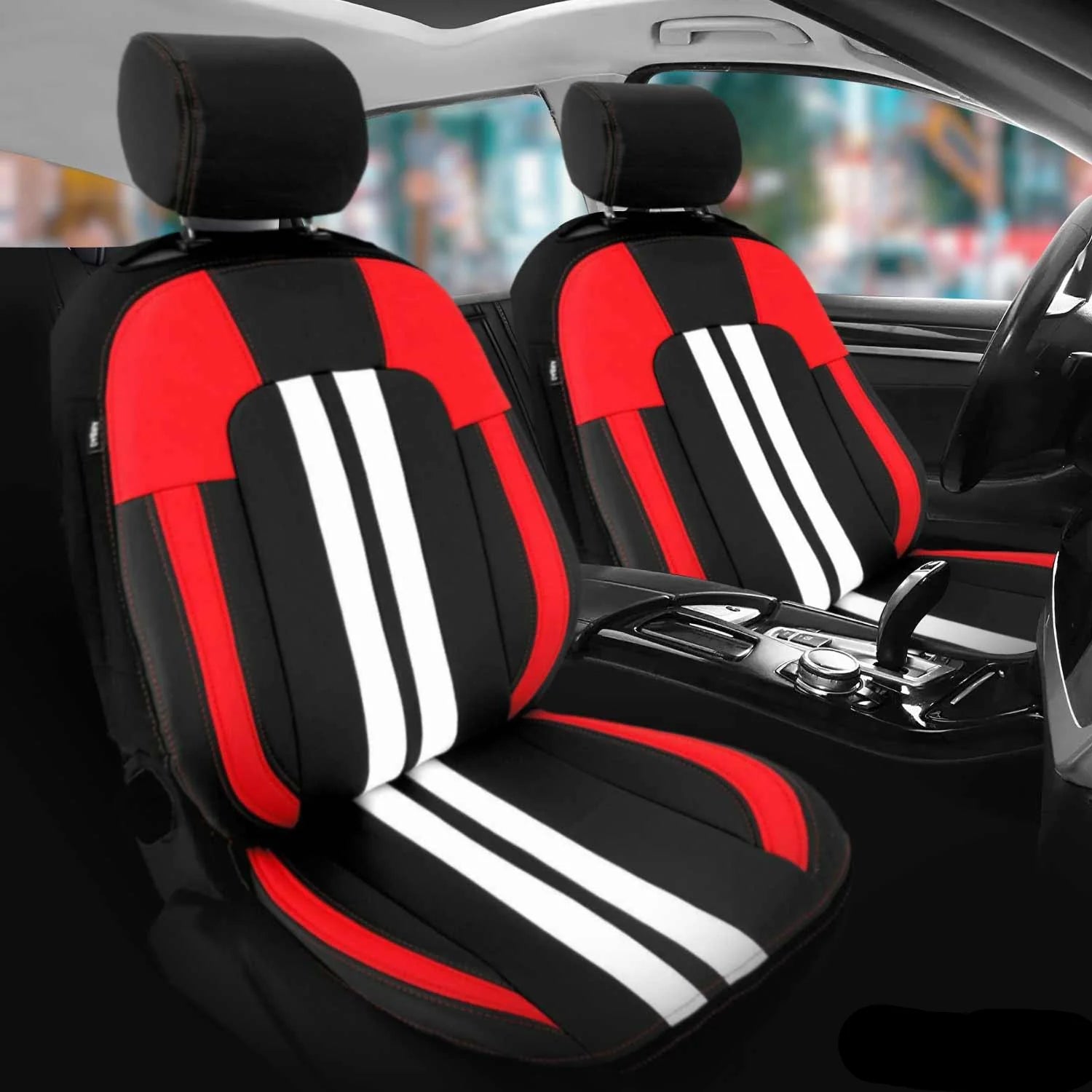 Honda Front Car Seat Covers Protector Black White Breathable Cotton