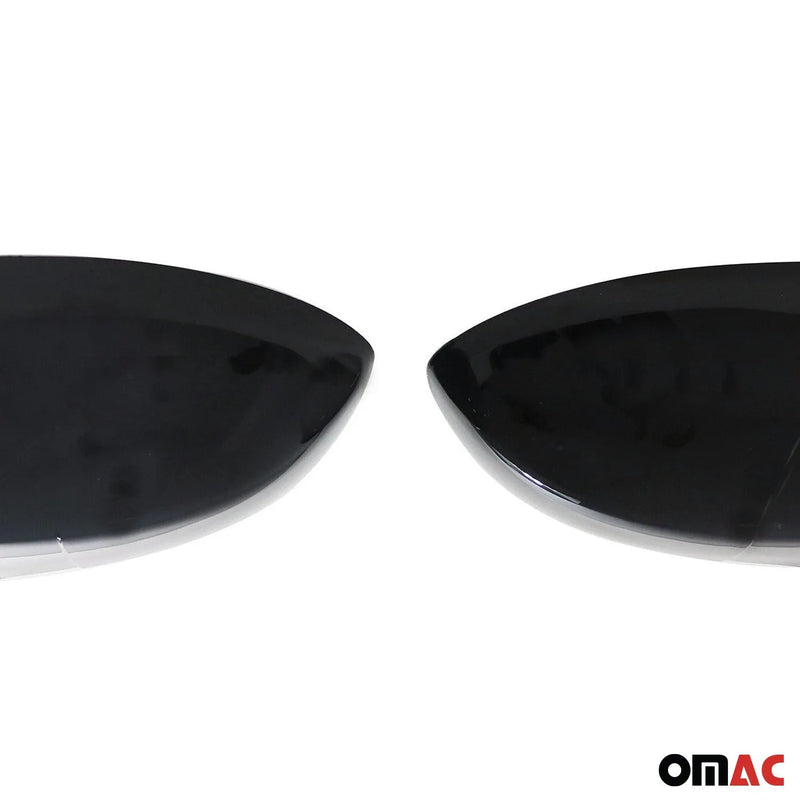 2012-2019 Fiat 500 Side Mirror Cover Caps Piano Black 2 Pcs