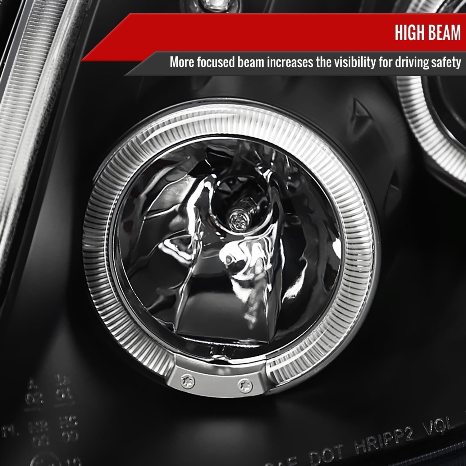 2006-2008 Toyota Yaris Dual Halo Projector Headlights Matte Black/Clear Lens