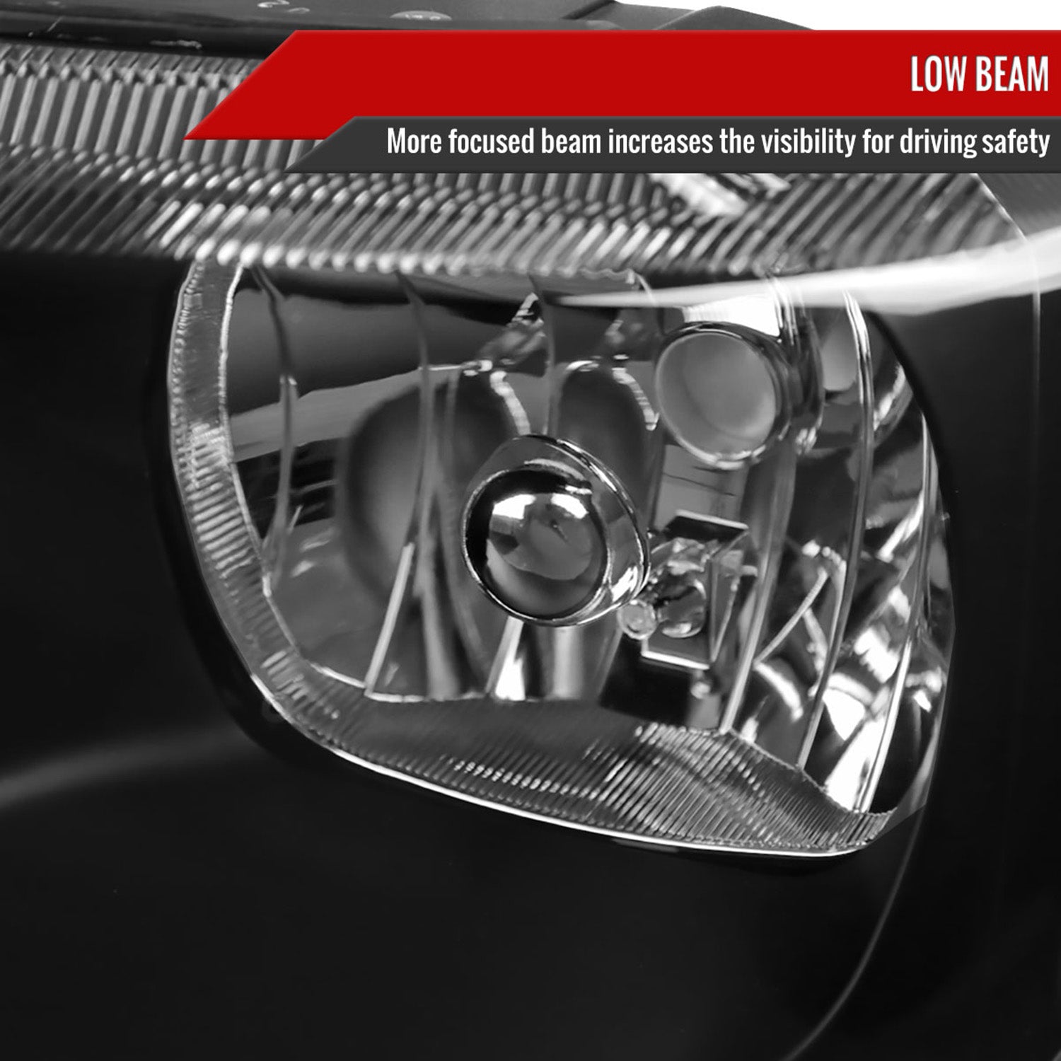 1999-2004 Jeep Grand Cherokee Factory Crystal Headlights Amber & Matte Black