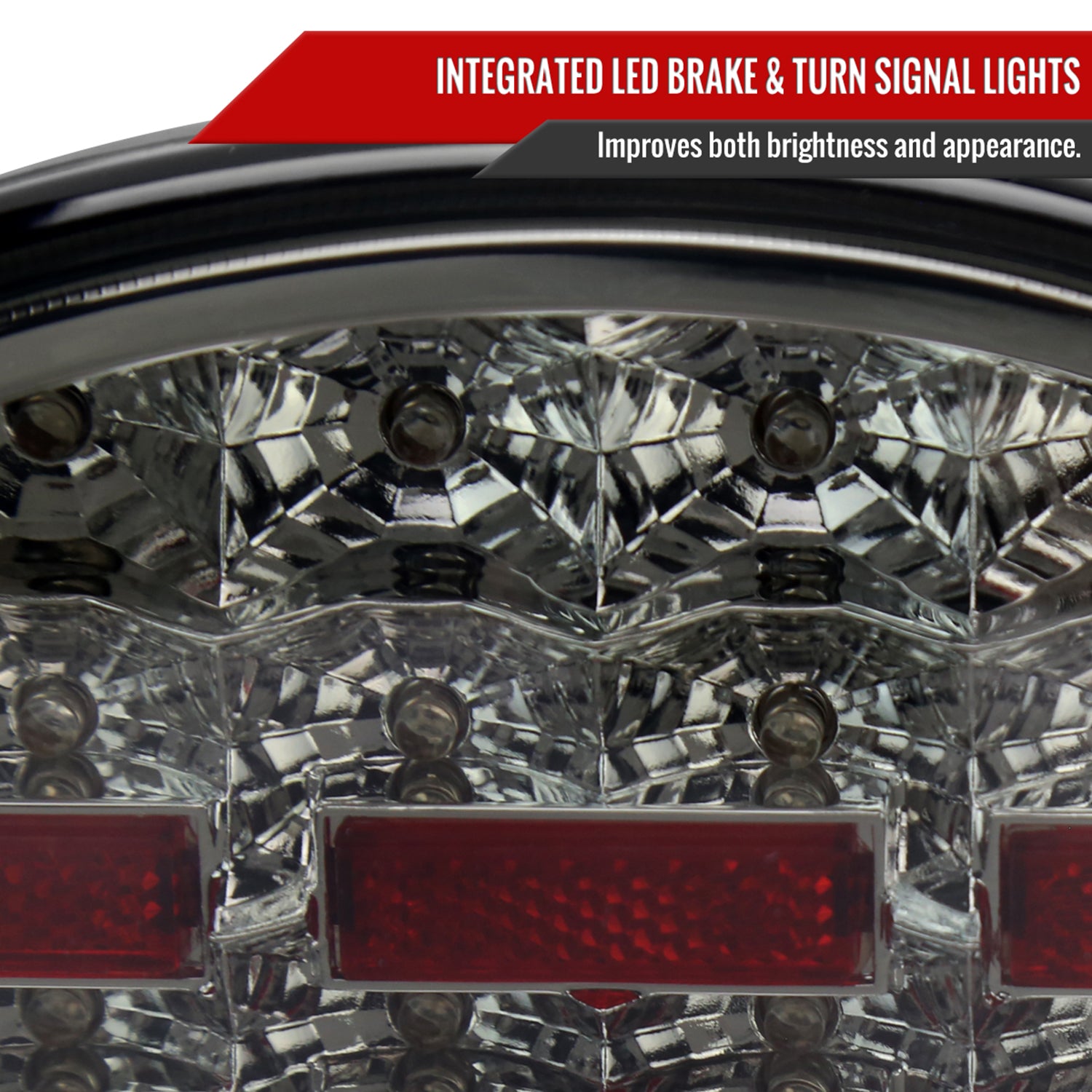 1997-2004 Chevy Corvette C5 4PC LED Tail Lights Chrome Housing/Smoke Lens