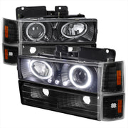 1994-1999 GMC C/K C10 Sierra Dual Halo Headlights Bumper&Corner Lights