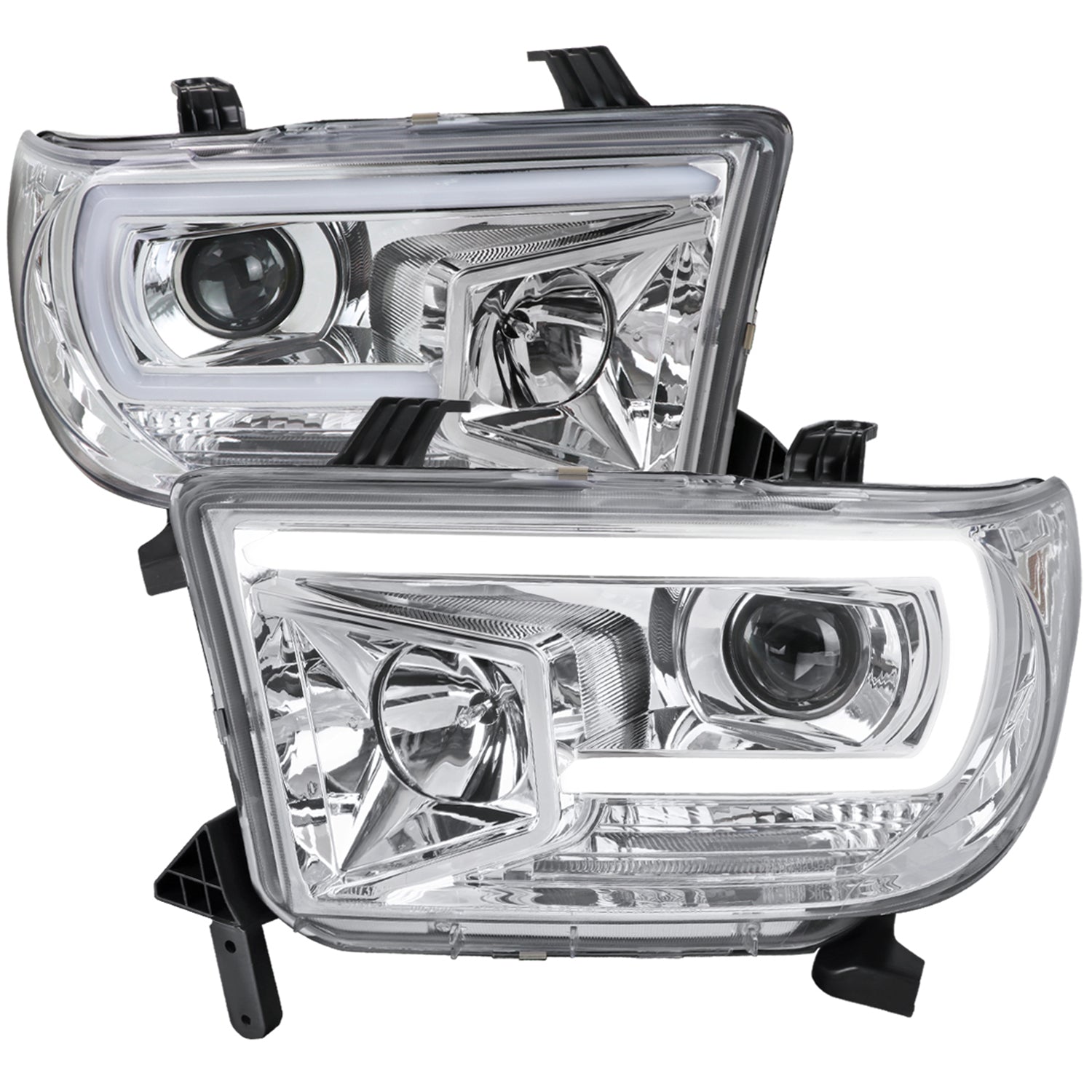 2007-2013 Toyota Tundra/ 2008-2017 Sequoia LED C-Bar Projector Headlights Chrome