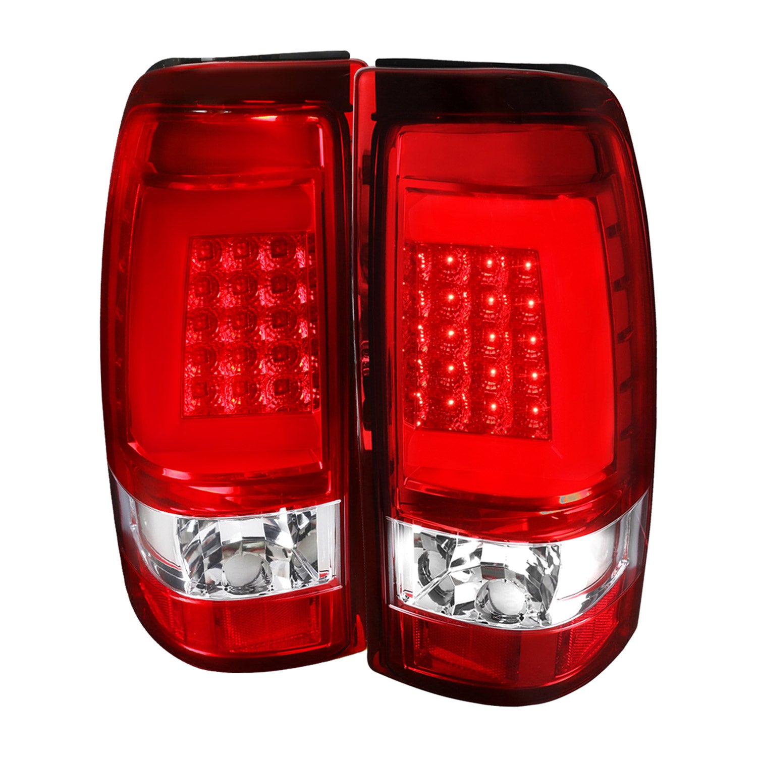 1999-2002 Chevy Silverado/ 99-2006 GMC Sierra LED Tail Lights G2 Chrome/Red