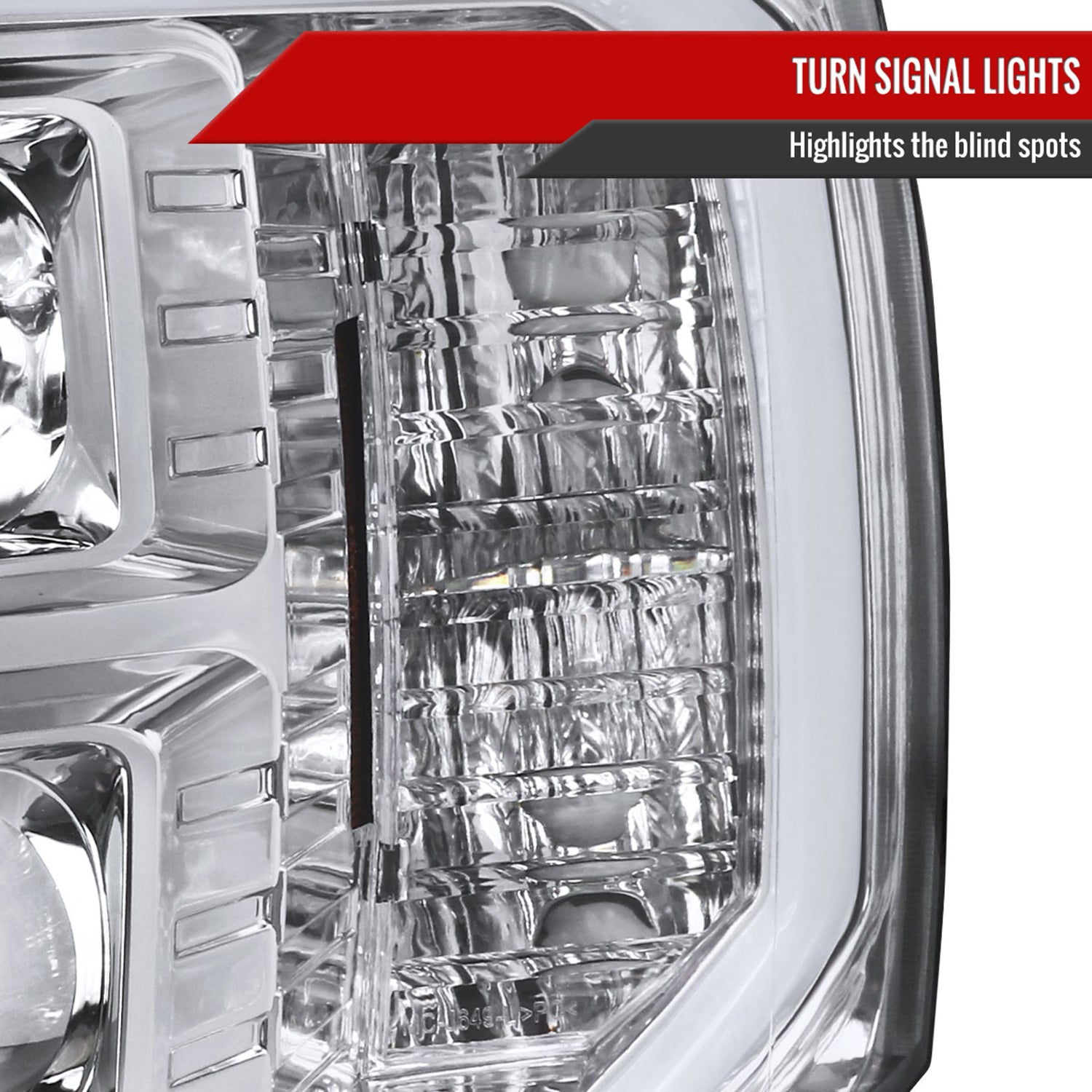 2007-2013 Chevy Silverado 1500/ 2500HD 3500HD LED C-Bar Headlights Chrome