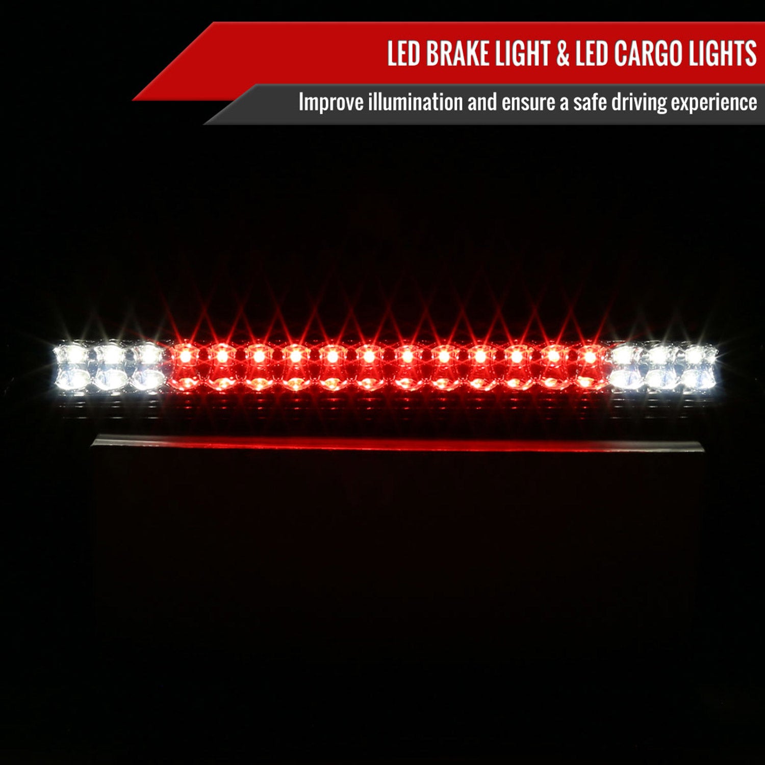 2004-2015 Nissan Titan LED 3rd Brake Light Chrome Housing/Clear Lens