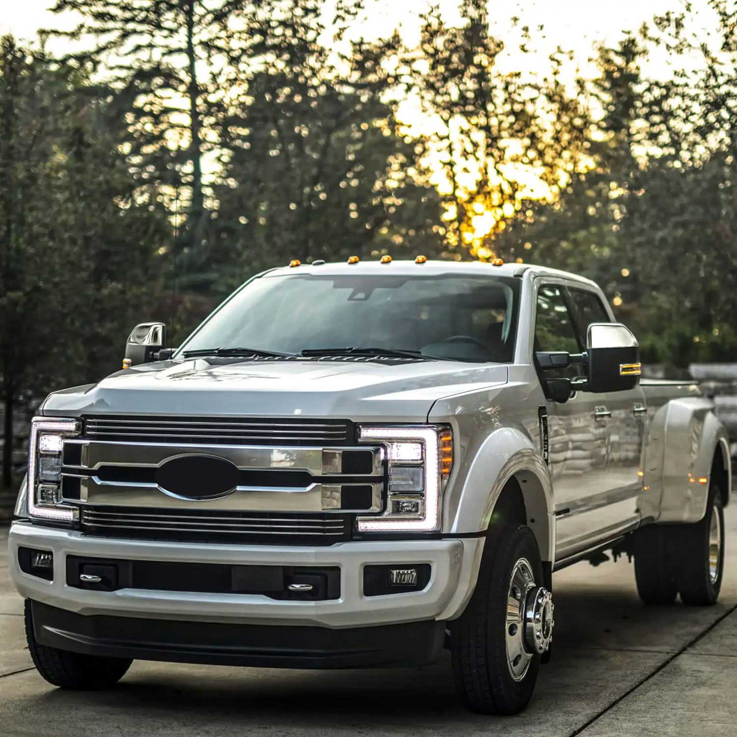2017-2022 Ford F-250/350/450/550 Mirror Cover Caps Chrome 2Pcs ABS Plastic