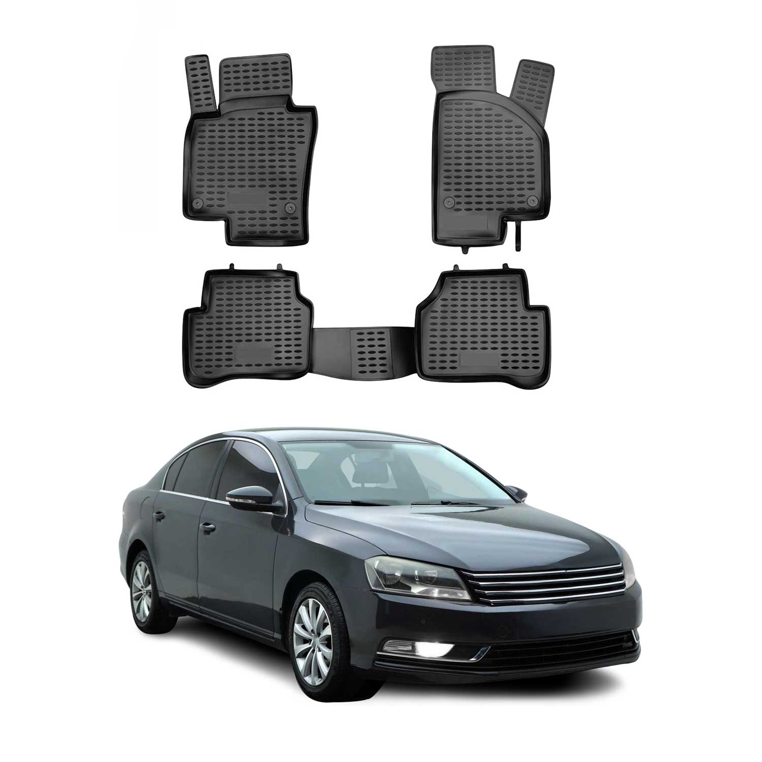 2012-2019 VW Passat B7 Automatic transmission Floor Mats Liners Full Set All Weather Black