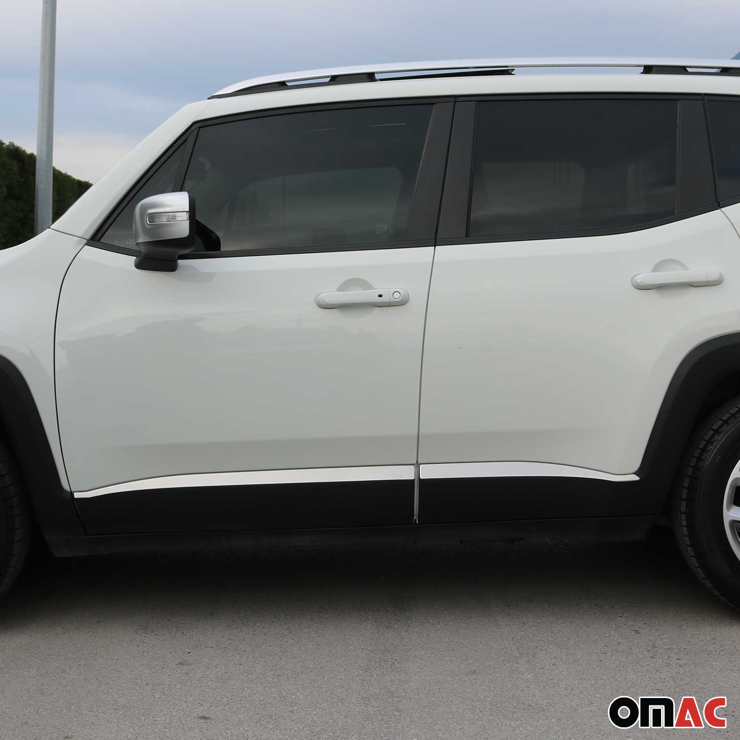 2015-2024 Jeep Renegade Side Door Molding Trim Brushed Steel Silver 4x