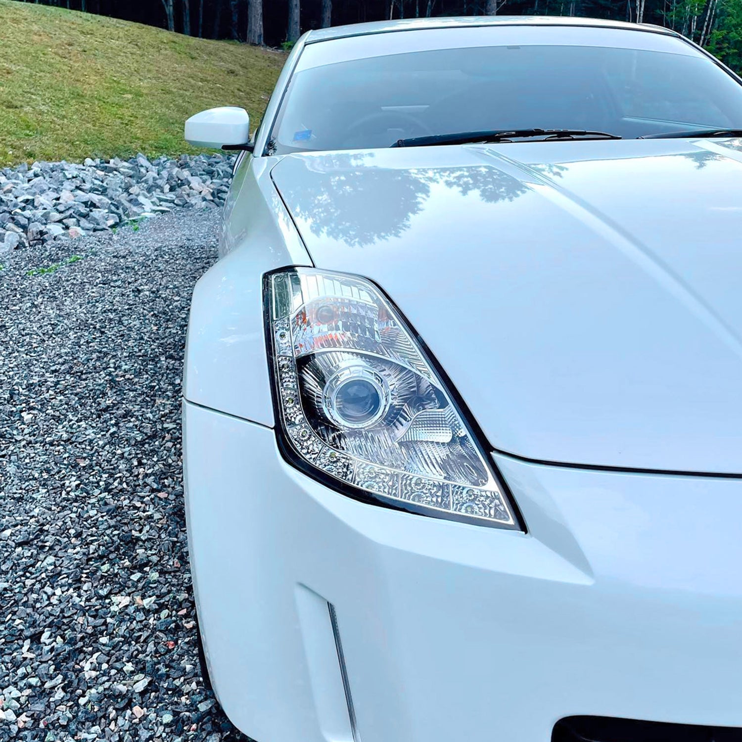 2006-2009 Nissan 350Z SMD LED Light Strip Projector Headlights Chrome/Clear