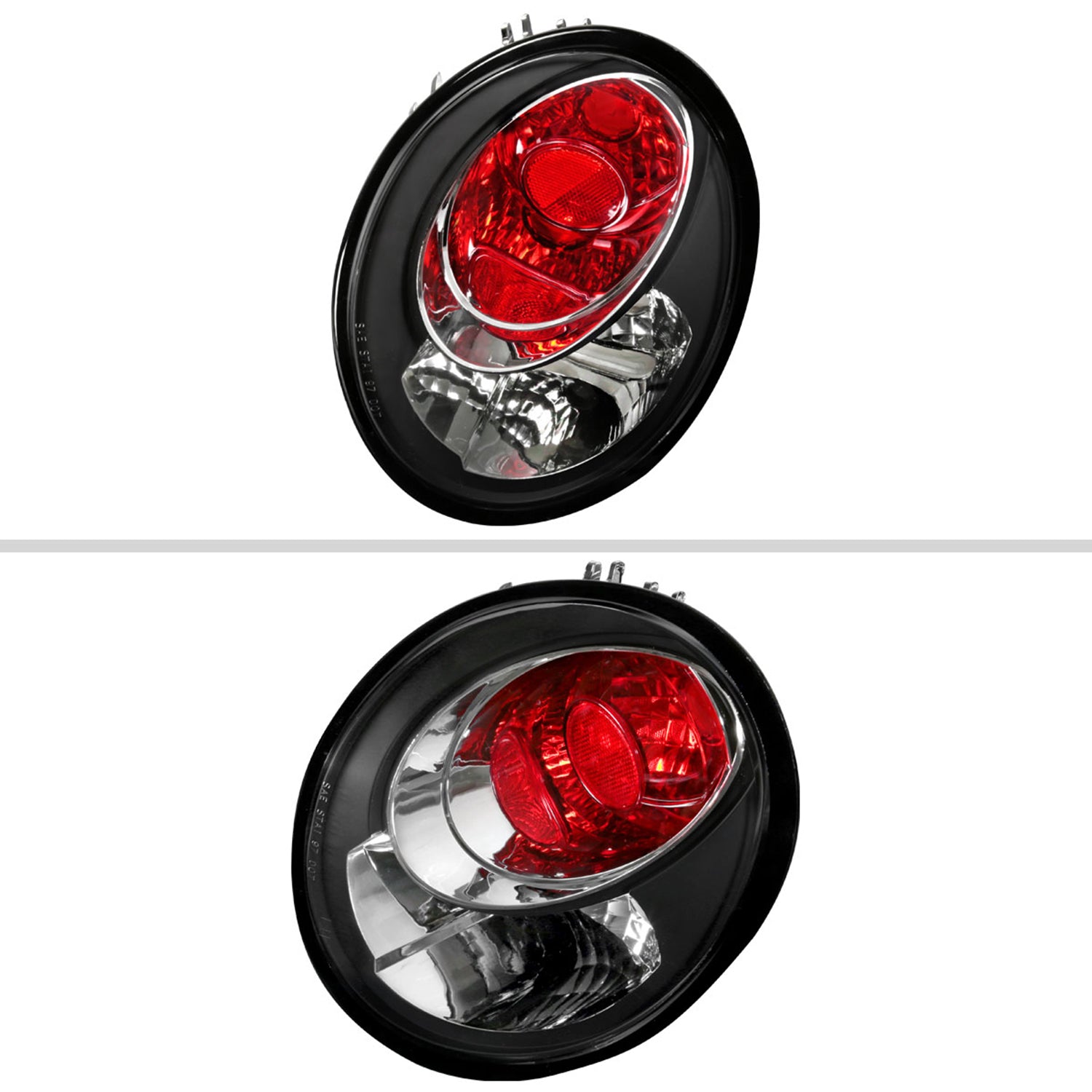 1998-2005 VW Beetle Tail Lights Matte Black Housing/Clear Lens