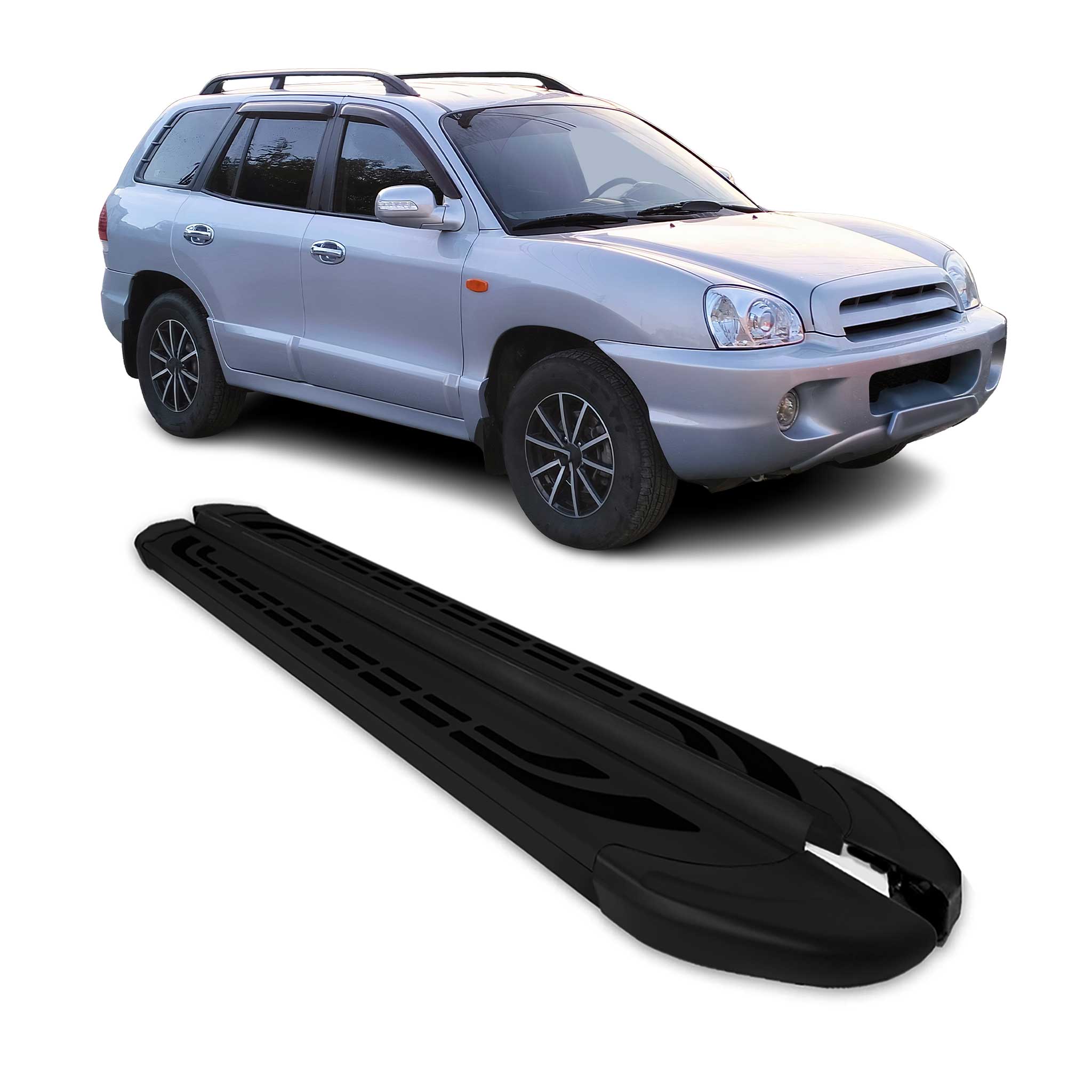 2007-2012 Hyundai Santa Fe Running Boards Side Steps Black
