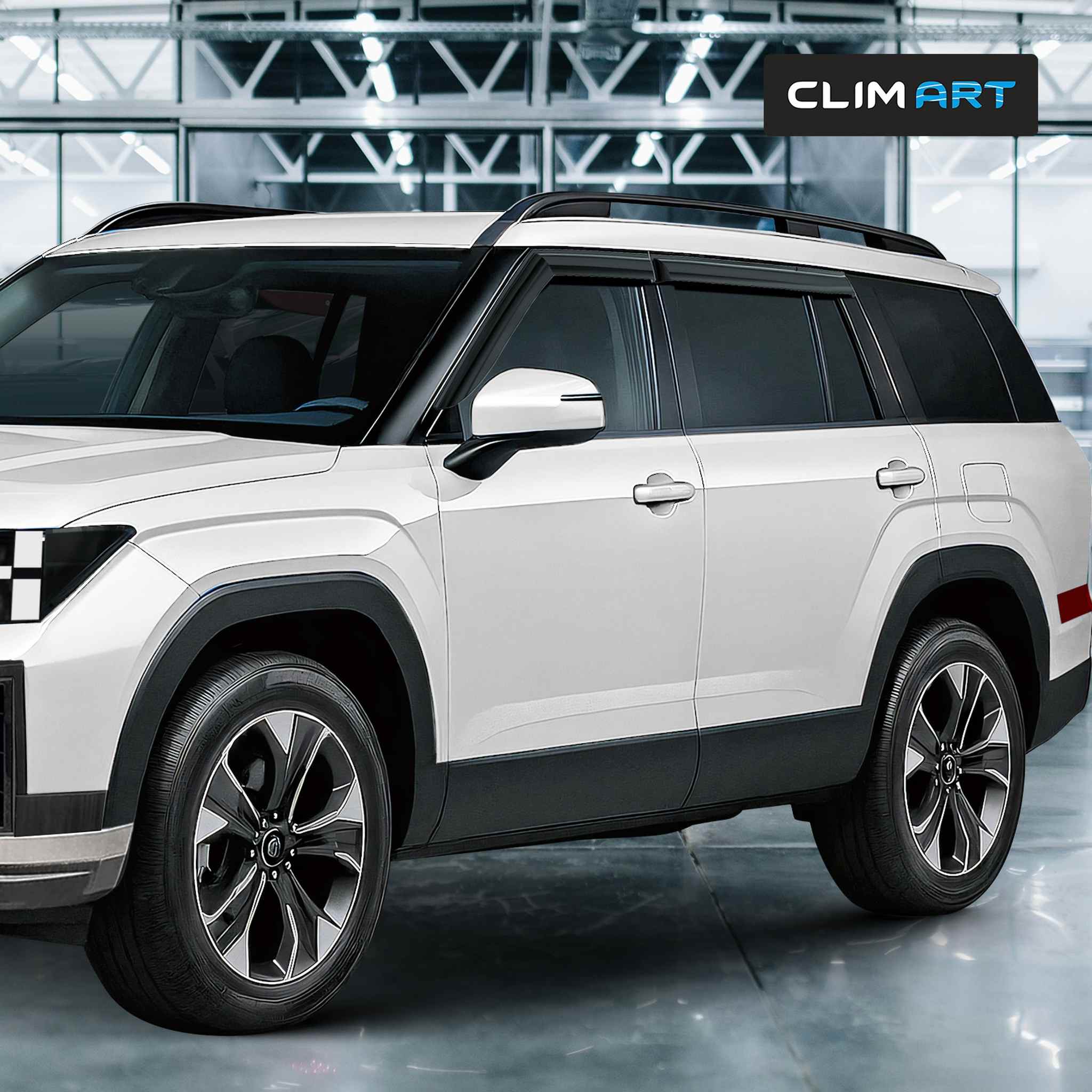 Clim Art Wind Deflectors for Hyundai Santa Fe 2024-2026 Tape-On Dark Smoke 4Pcs