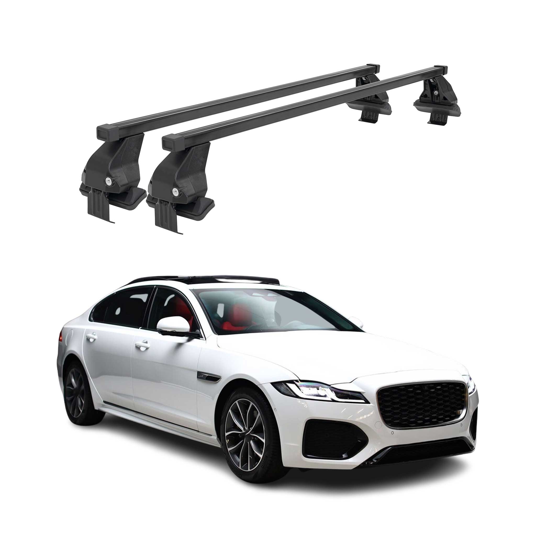 2020-2024 Jaguar XF Roof Rack Cross Bars Black