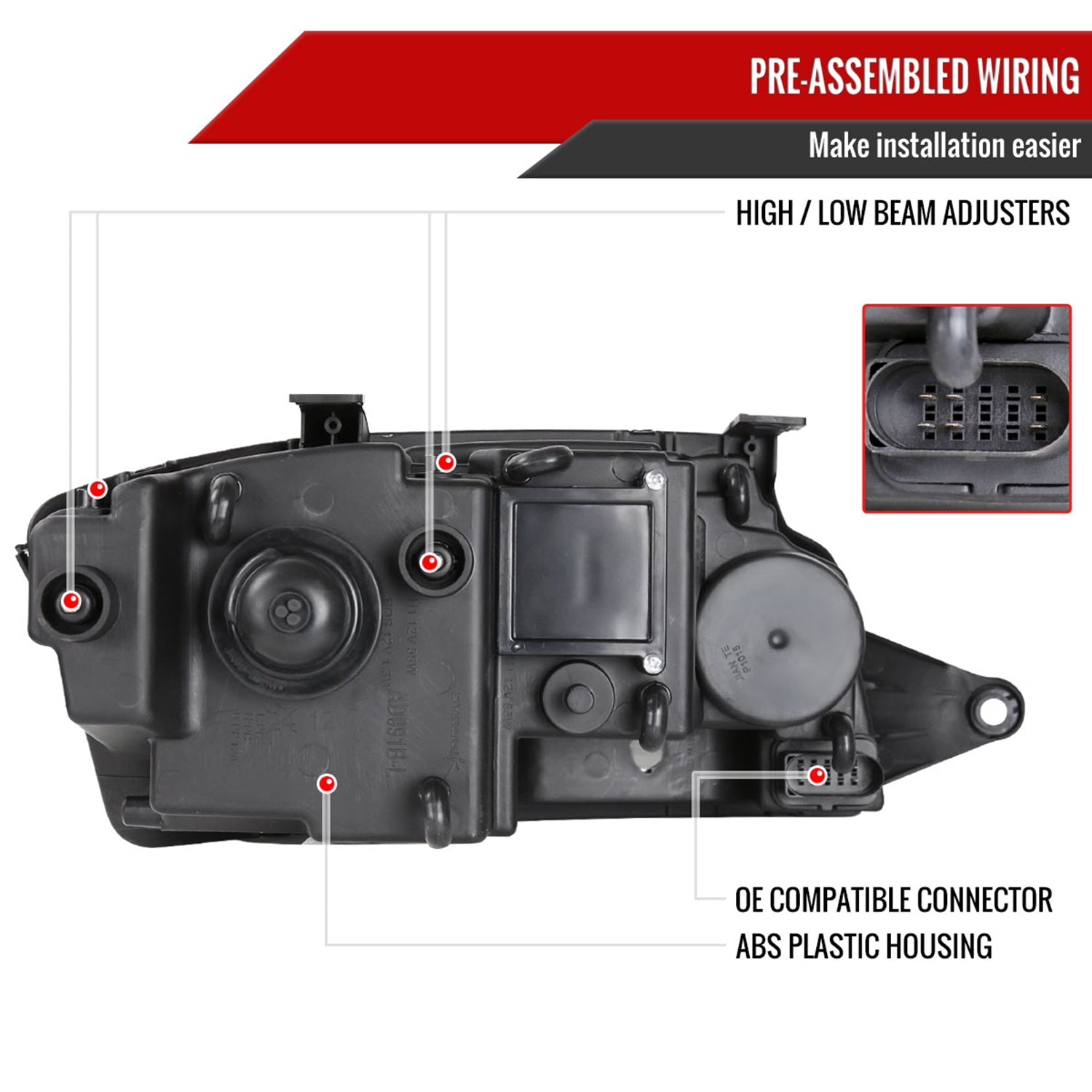 1999-2006 Audi TT LED Bar Projector Headlights Black Housing/Smoke Lens