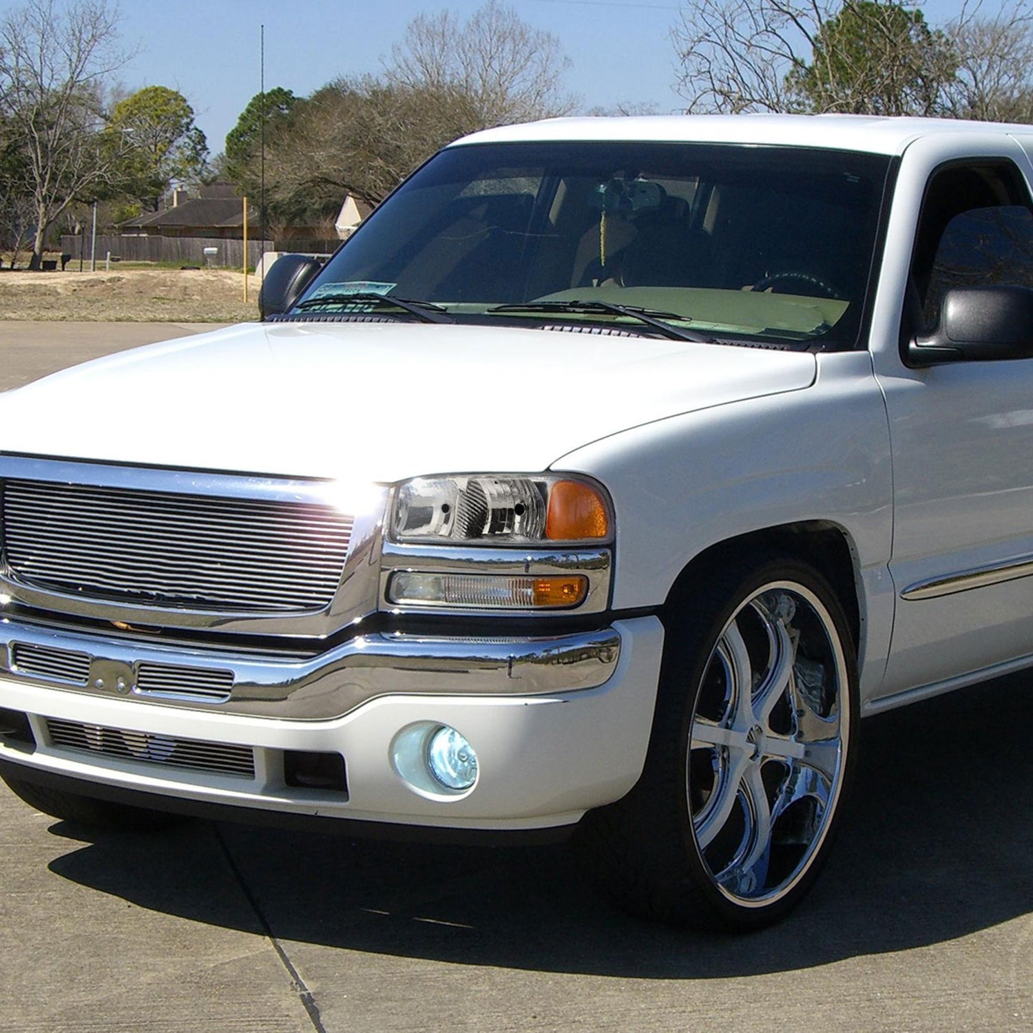 1999-2006 GMC Sierra/Yukon/Yukon XL Headlights Amber Reflector Chrome