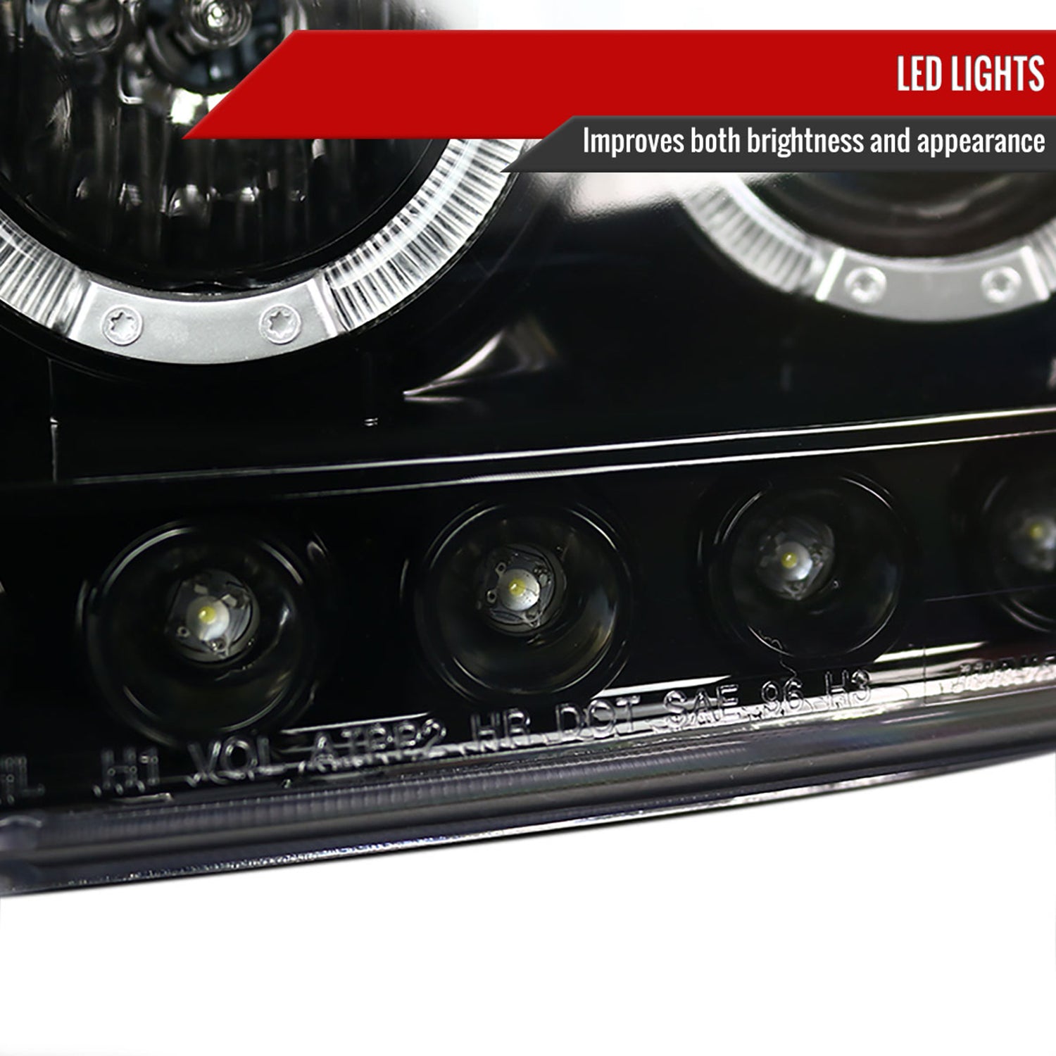 1997-2004 Ford F-150 / Expedition Dual Halo Projector Headlights Jet Black