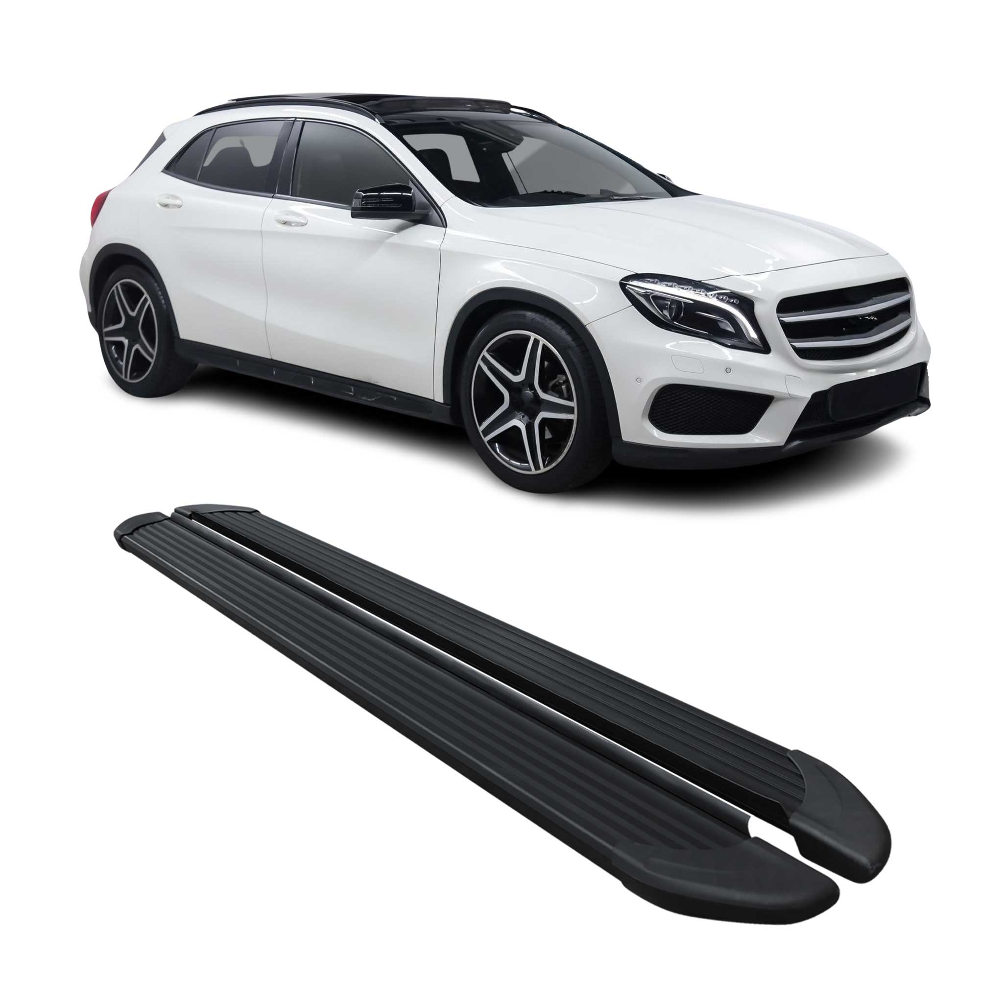 2015-2019 Mercedes GLA Class X156 Running Boards Side Steps Black