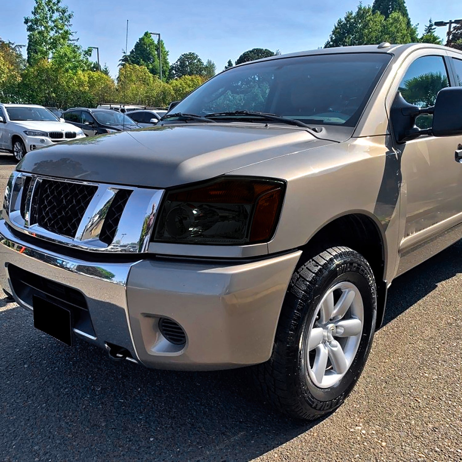 2004-2015 Nissan Titan/04-2007 Armada Factory Headlights Amber Reflectors Smoke
