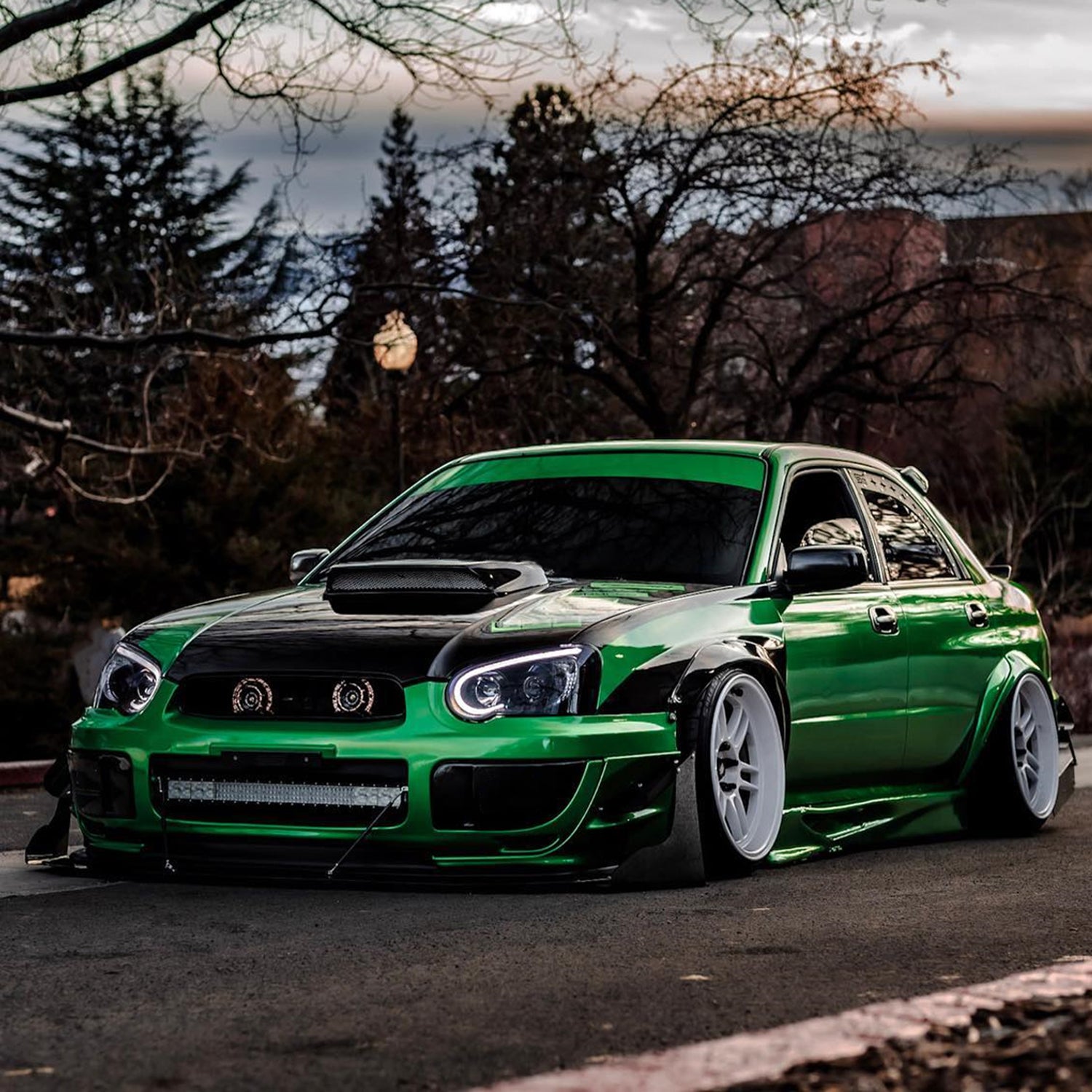 2004-2005 Subaru Impreza WRX/STI Outback Projector Headlights LED Light Smoke