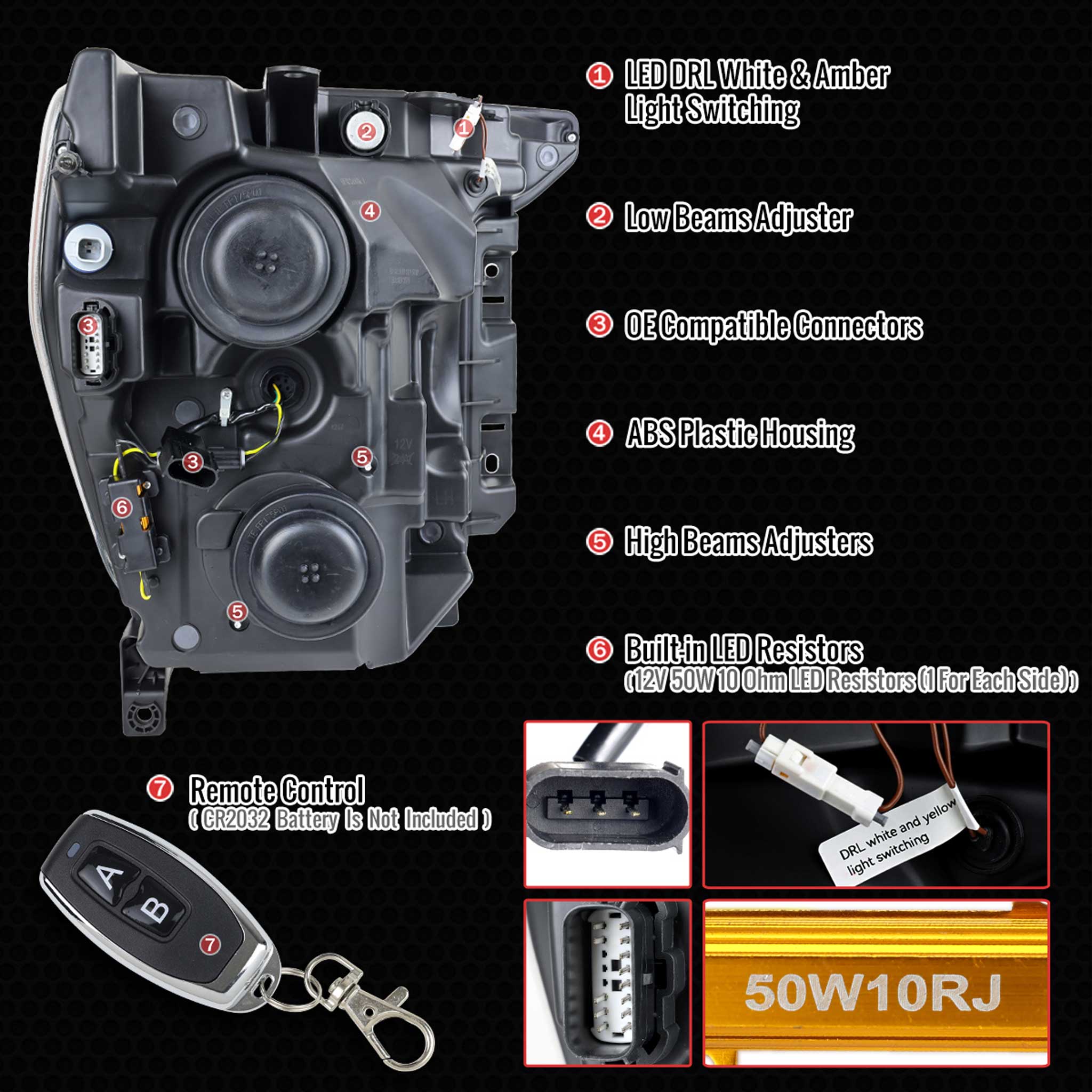 For Ford F-150 2021-2023 Full LED Projector Headlights Sequential DRL Black Housing Smoked Lens