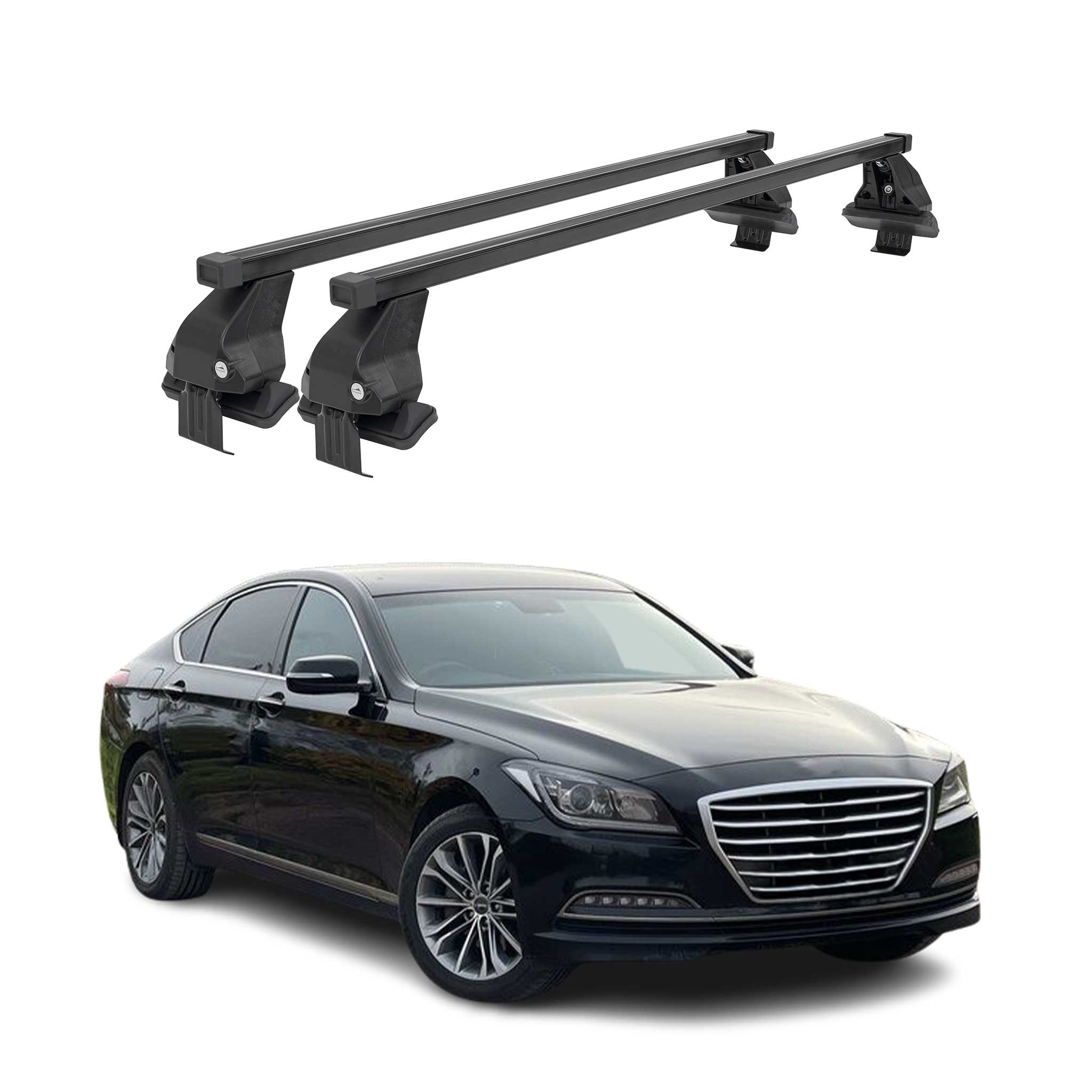 2015-2016 Hyundai Genesis Roof Rack Cross Bars Black
