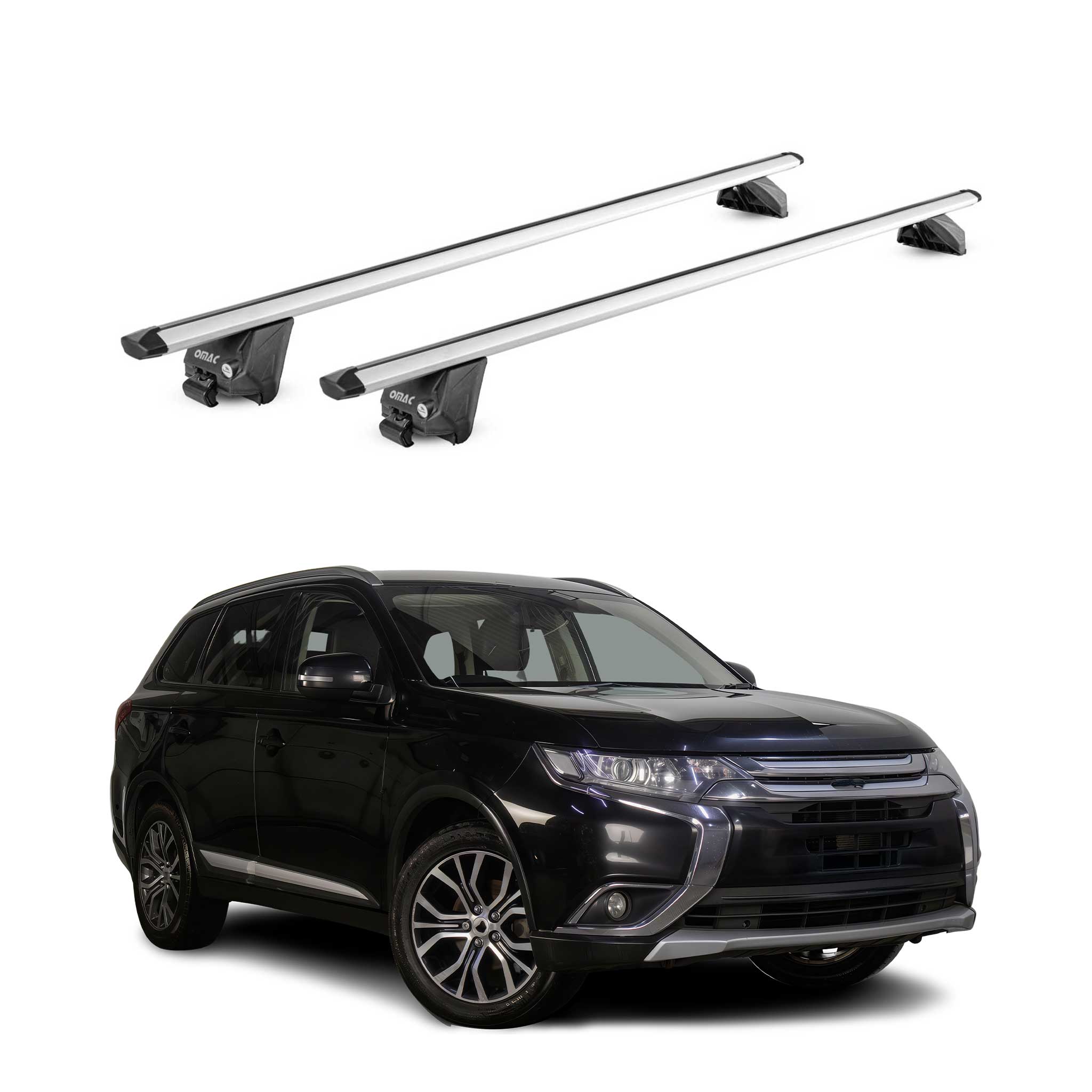 Roof Rack Cross Bars Carrier for Mitsubishi Outlander 3.gen 2014-2021 Silver 2x